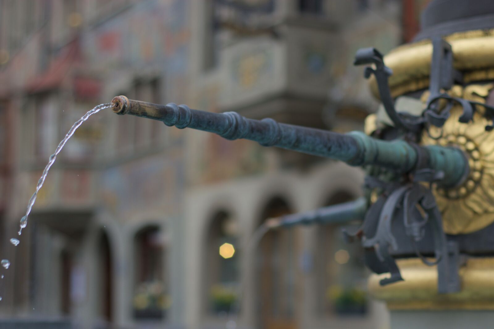 Nikon D5200 sample photo. Fountain, stone on, rhine photography