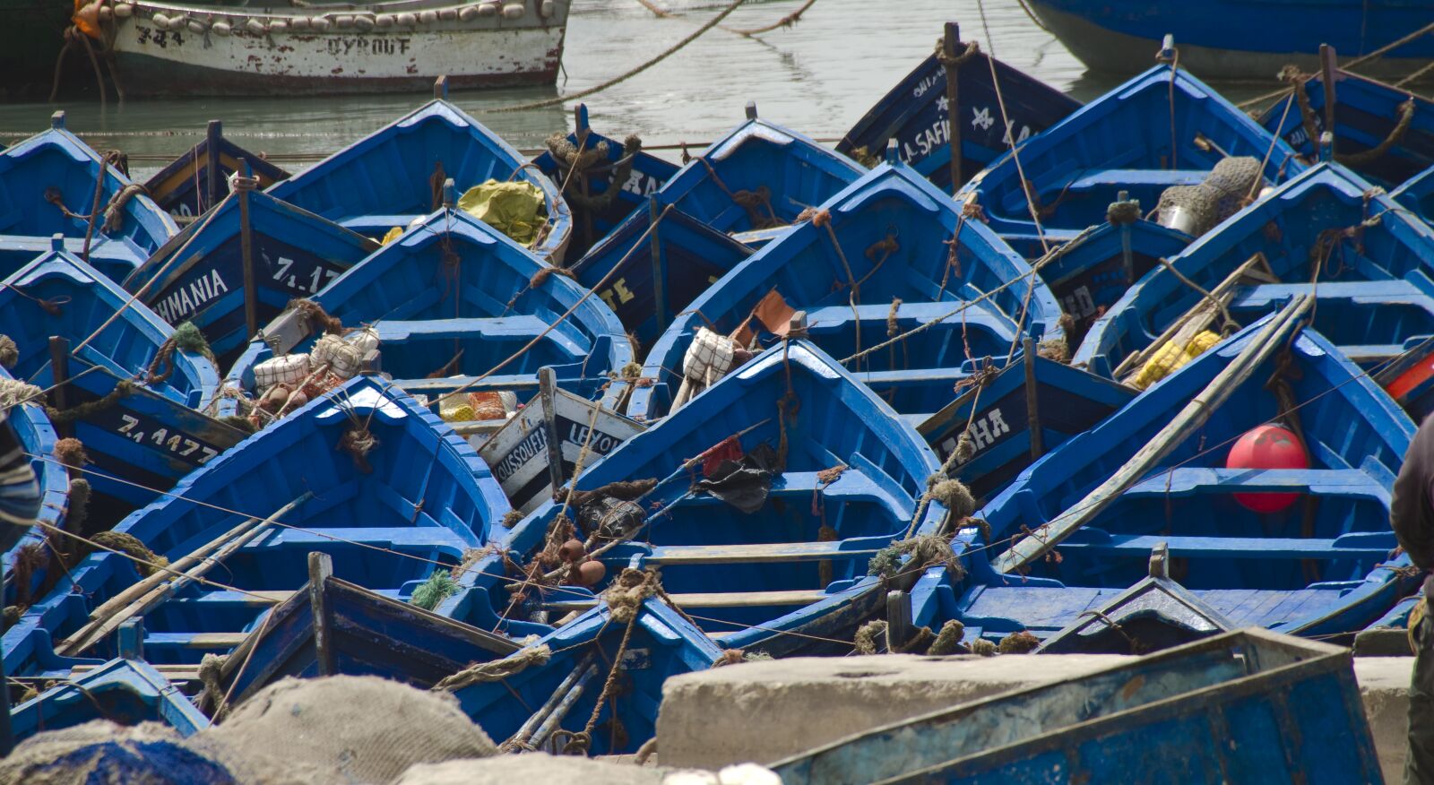 Pentax K-30 sample photo. Fishing boat, blue, morocco photography