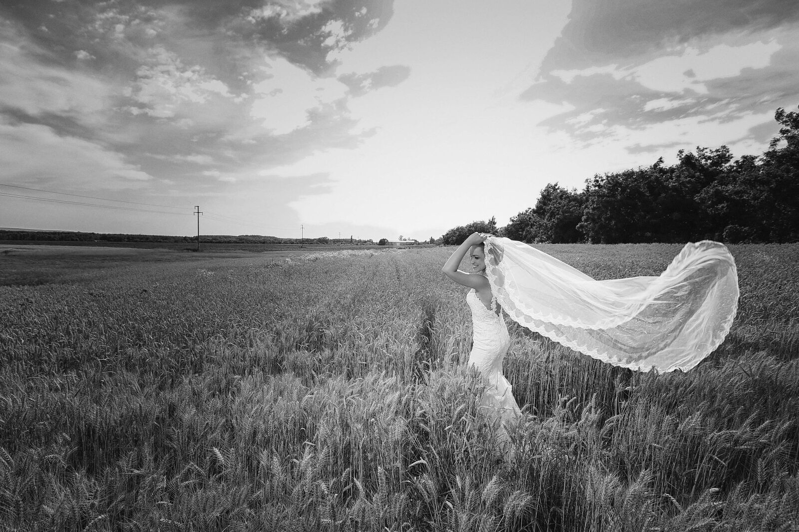Canon EF 16-35mm F2.8L II USM sample photo. Bride, wedding dress, veil photography