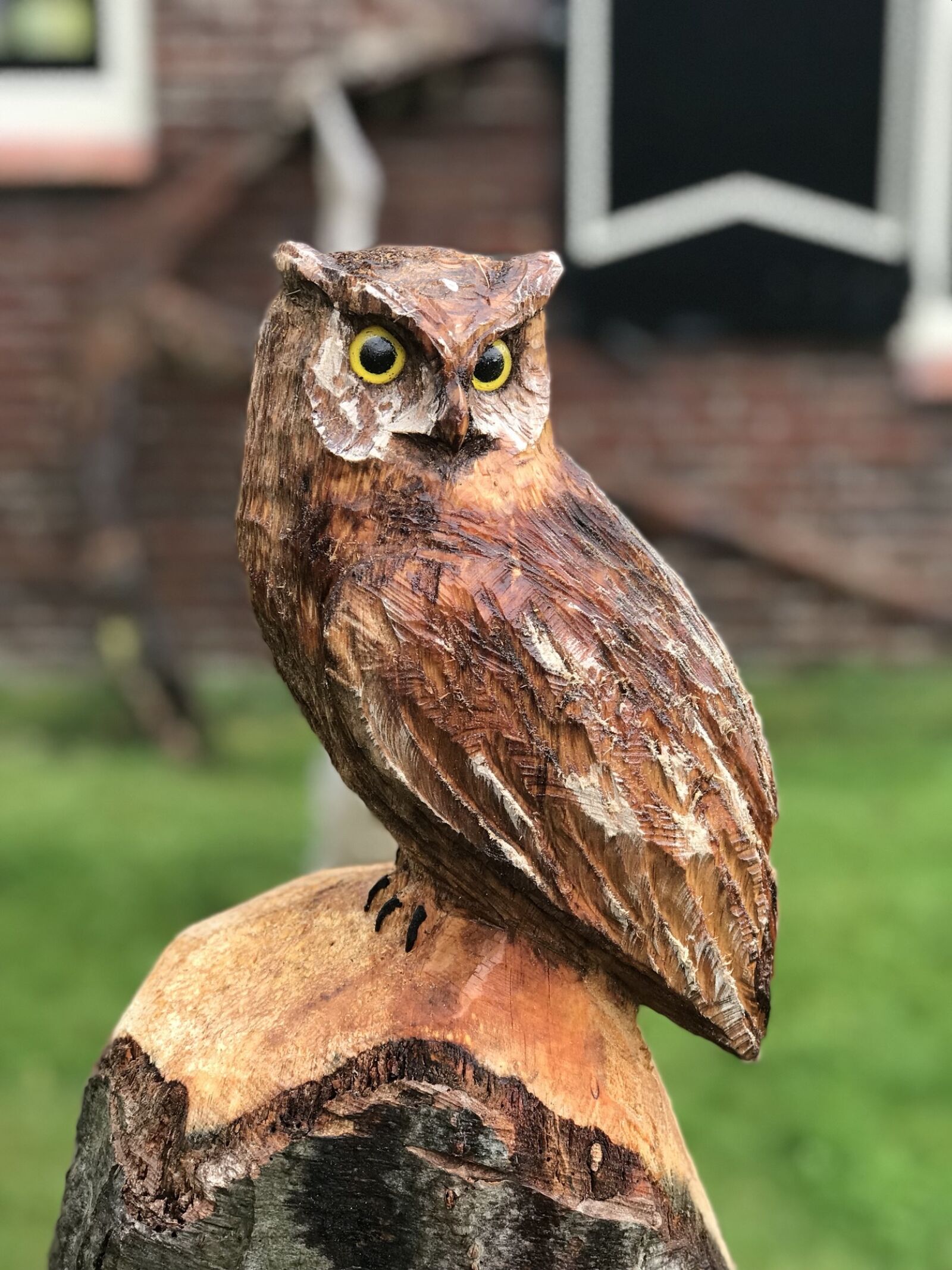Apple iPhone 7 Plus sample photo. Owl, wood carving, figure photography