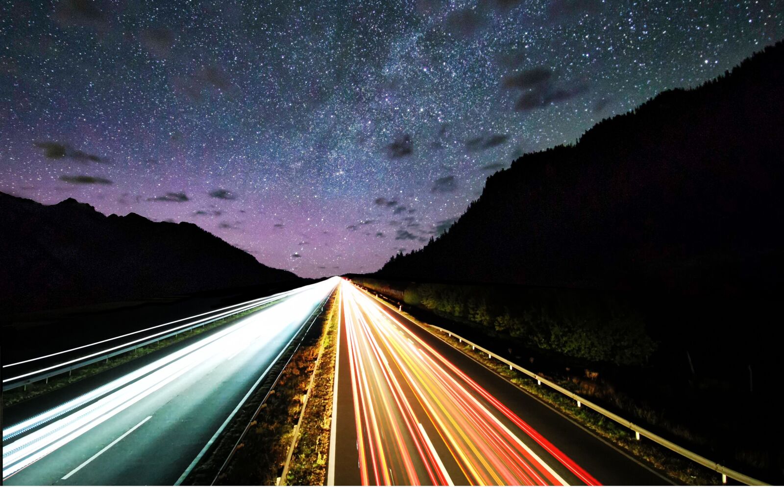 HUAWEI P30 Pro sample photo. Stars, night, road photography