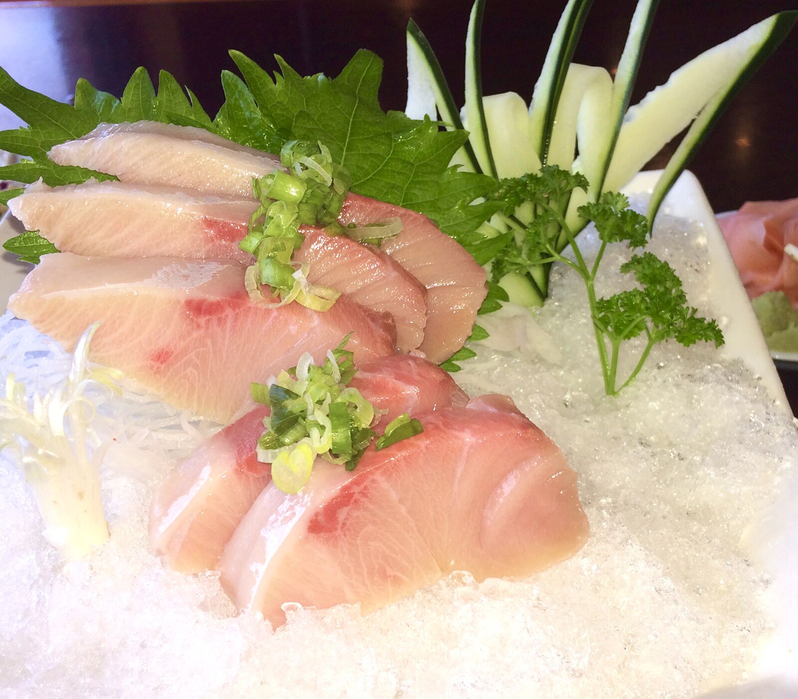 iPhone 5s back camera 4.15mm f/2.2 sample photo. Sashimi, yellowtails, sushi photography