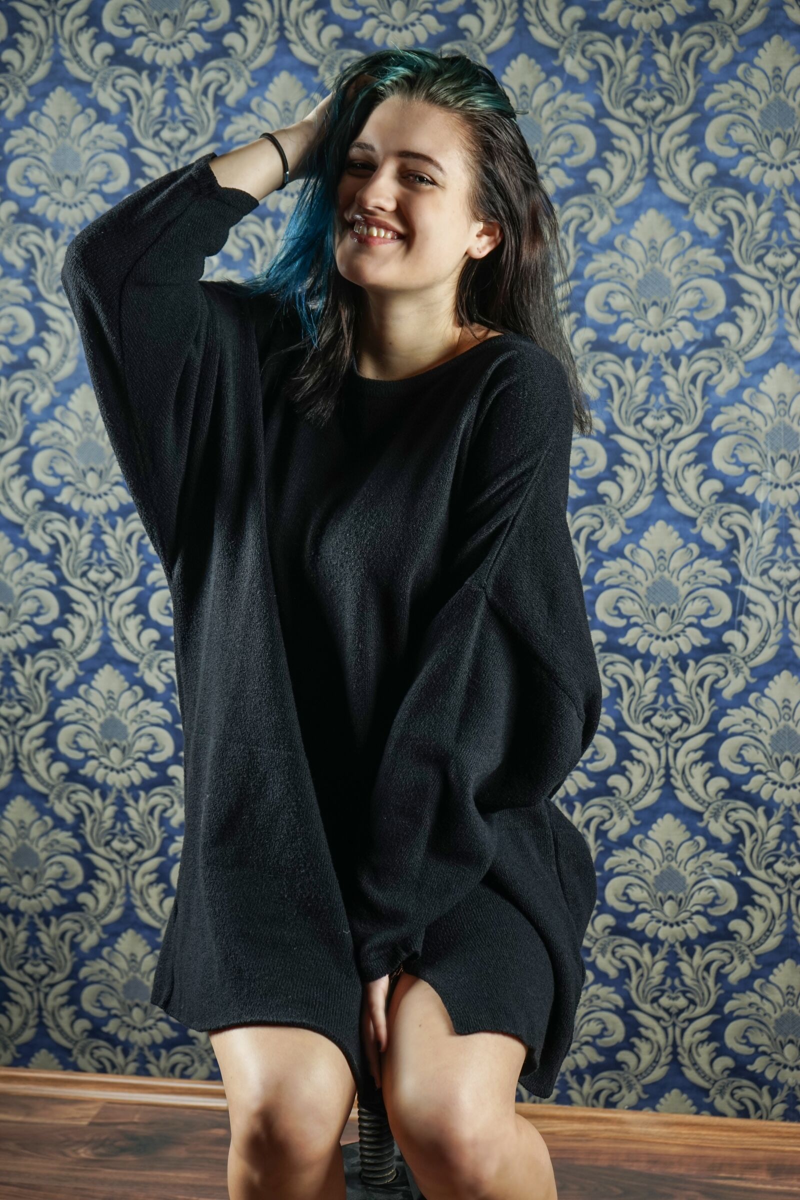Sony a7 + Sony FE 28-70mm F3.5-5.6 OSS sample photo. Happy, blue hair, pretty photography