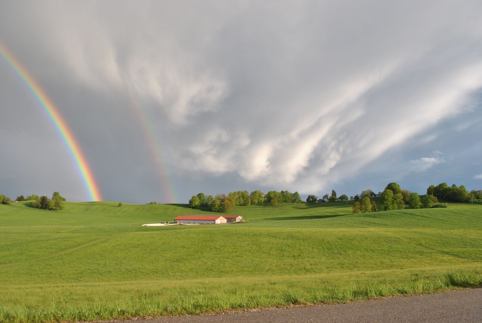 Nikon D3000 sample photo. Rainbow, spring, thunderstorm photography