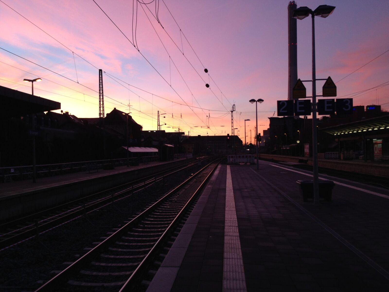Apple iPhone 5 sample photo. Rails, railway, sunrise photography