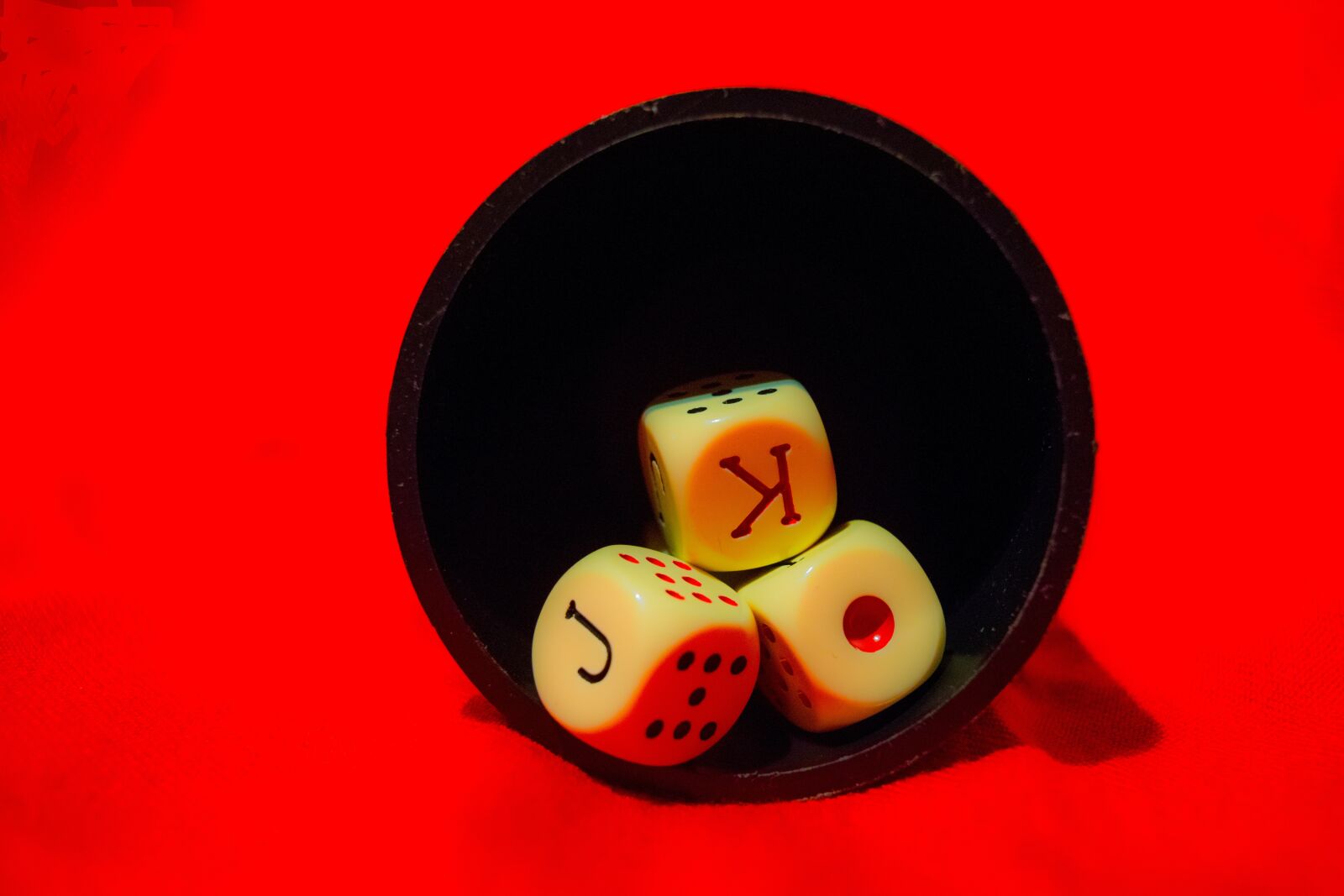 Nikon D5300 sample photo. Dice, goblet, game photography