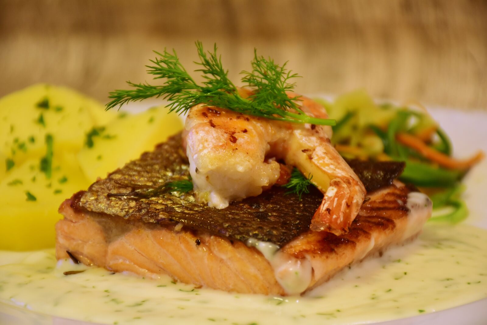 Nikon D7200 sample photo. Salmon, fish, scampi photography