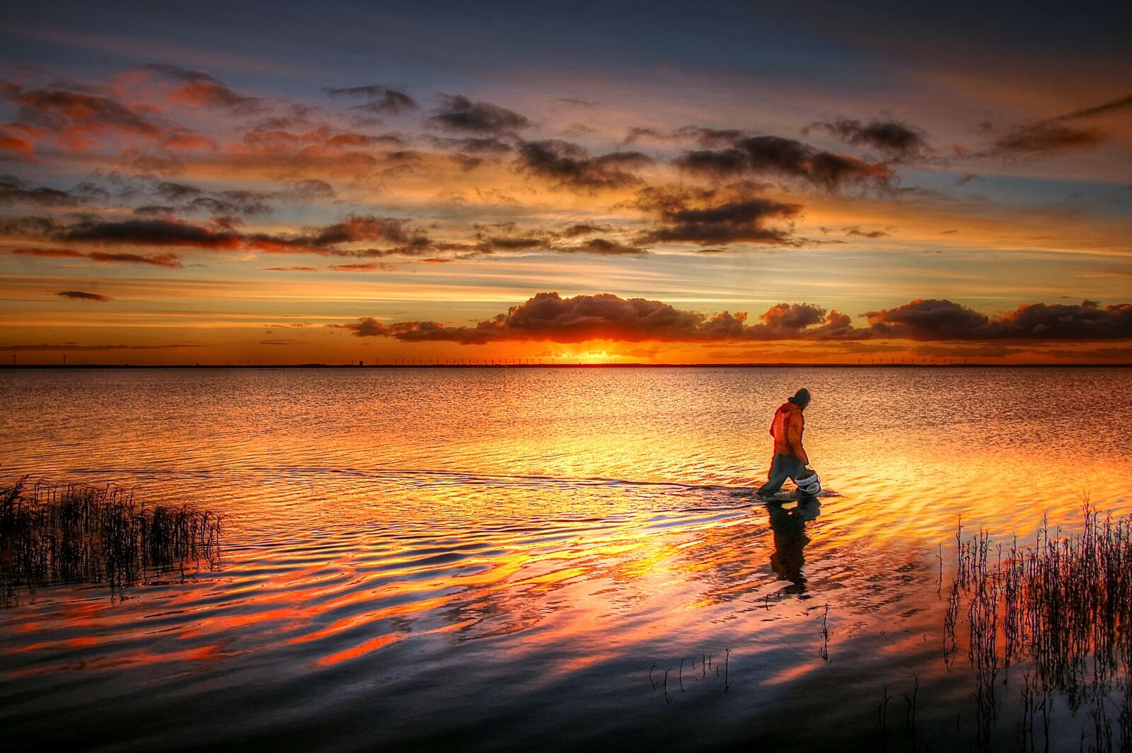 Nikon D40 sample photo. Fisherman, sunrise, water photography