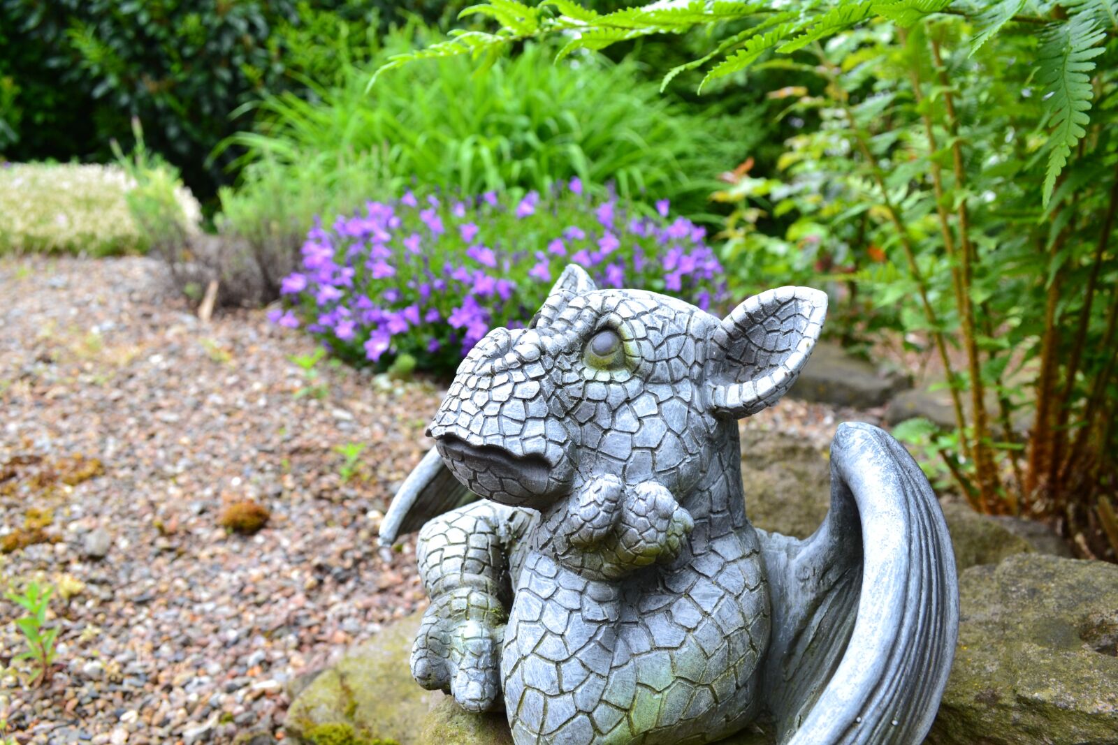 Nikon D3100 sample photo. Garden, garden figurines, dragon photography