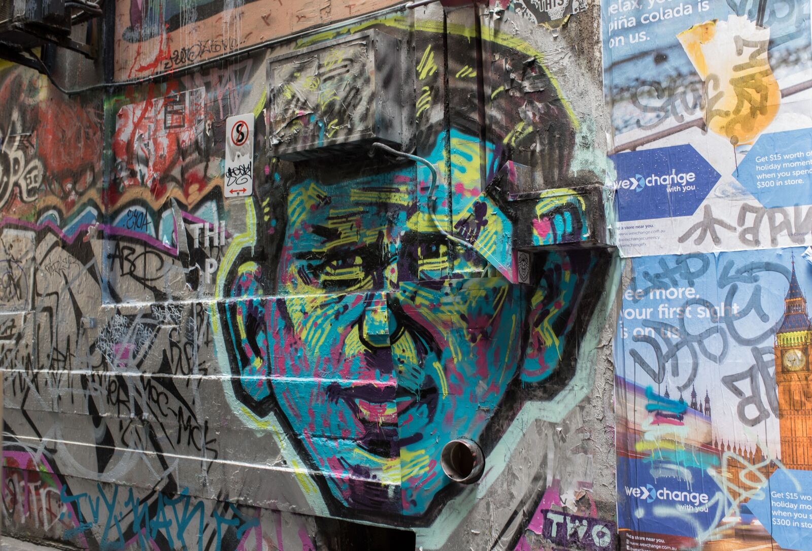 Nikon D750 sample photo. Graffiti, face, painting photography