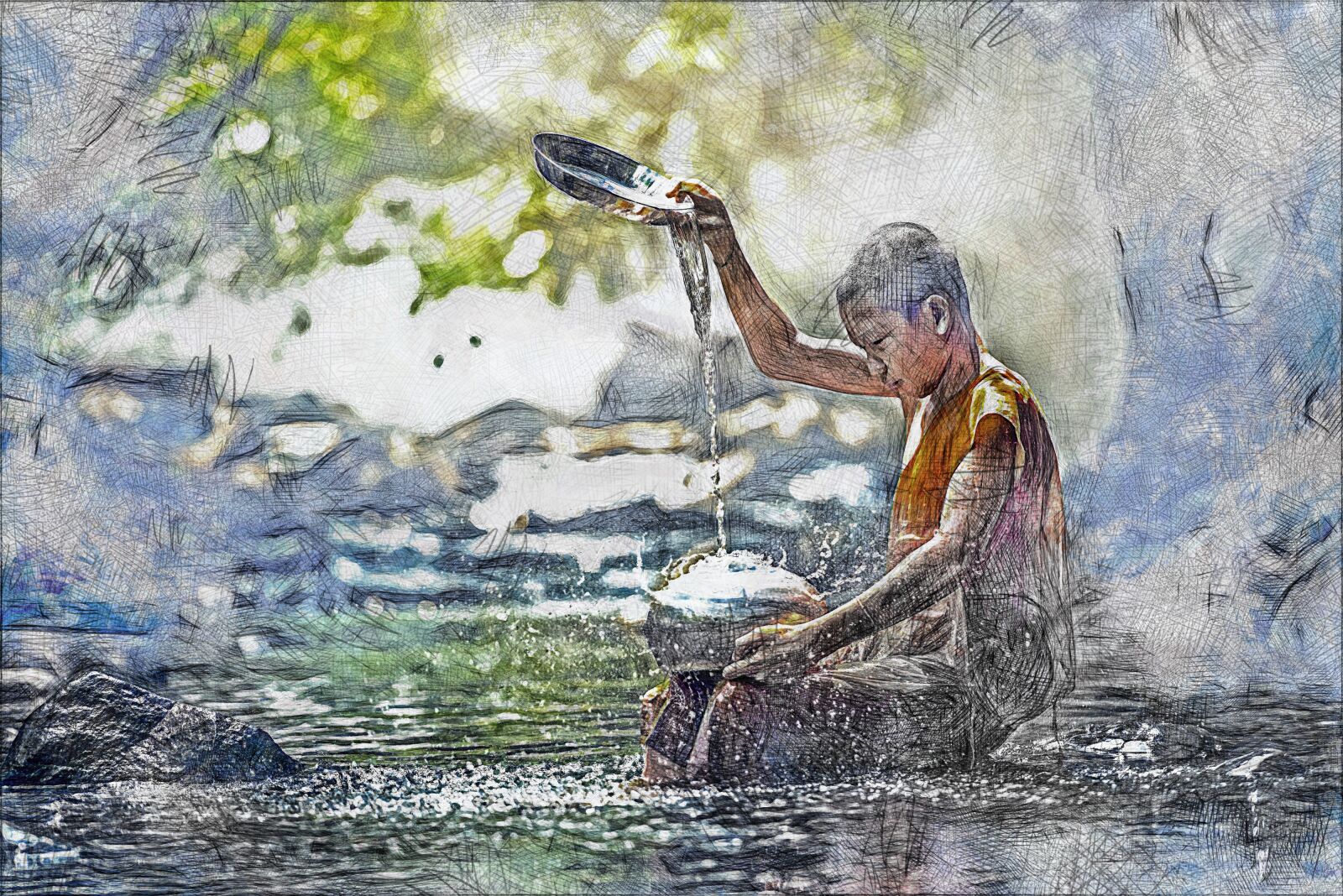 Nikon D810 sample photo. Buddhist, ritual, water photography