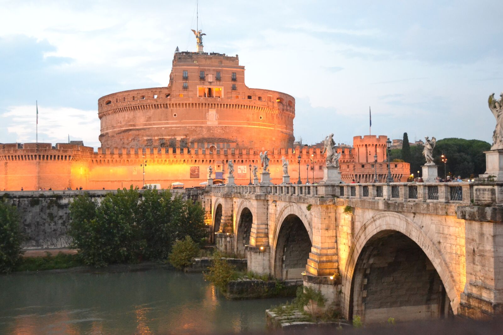 Nikon D3100 sample photo. Castle sant'angelo, rome, sunset photography