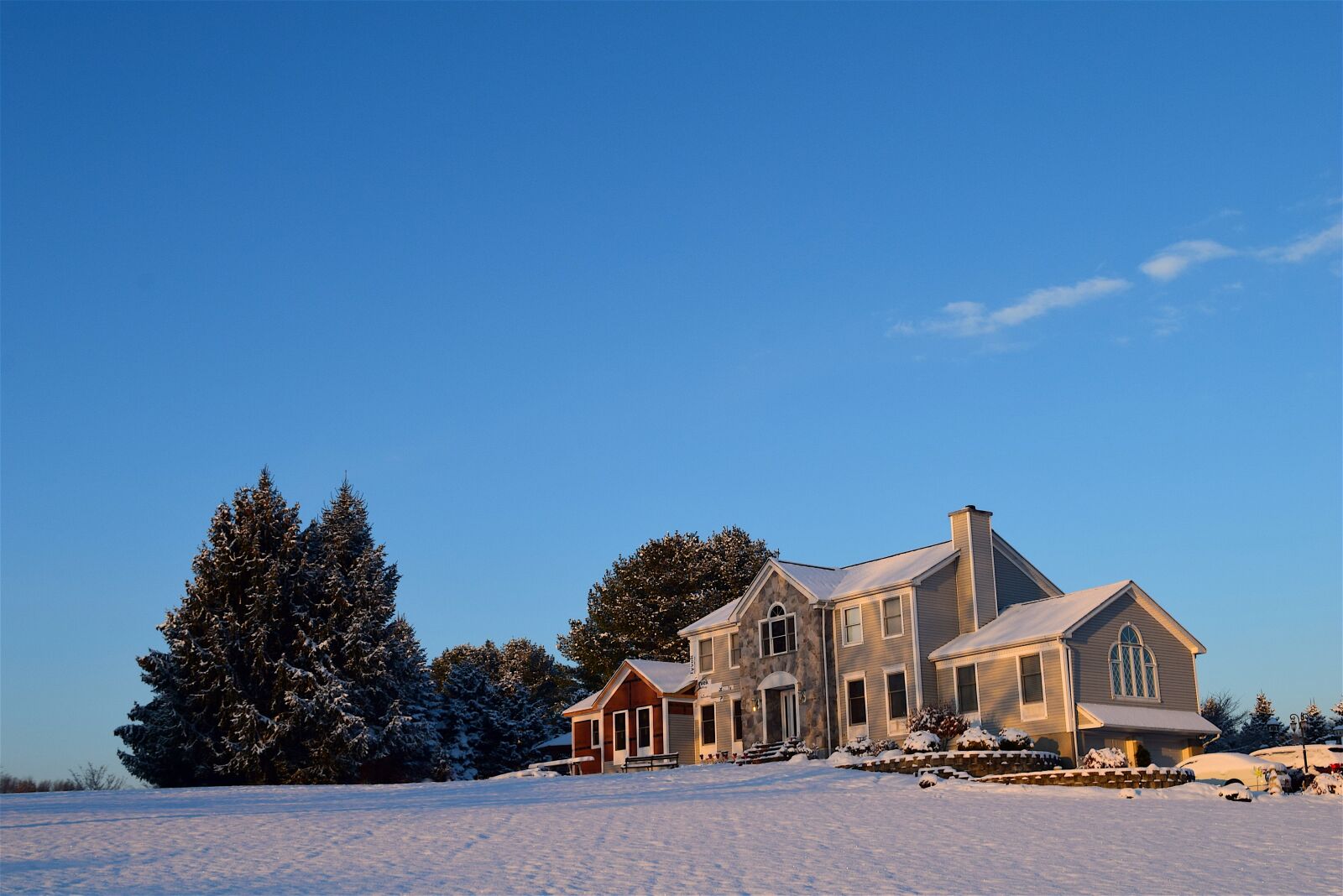 Nikon D3300 sample photo. House, snow, morning photography