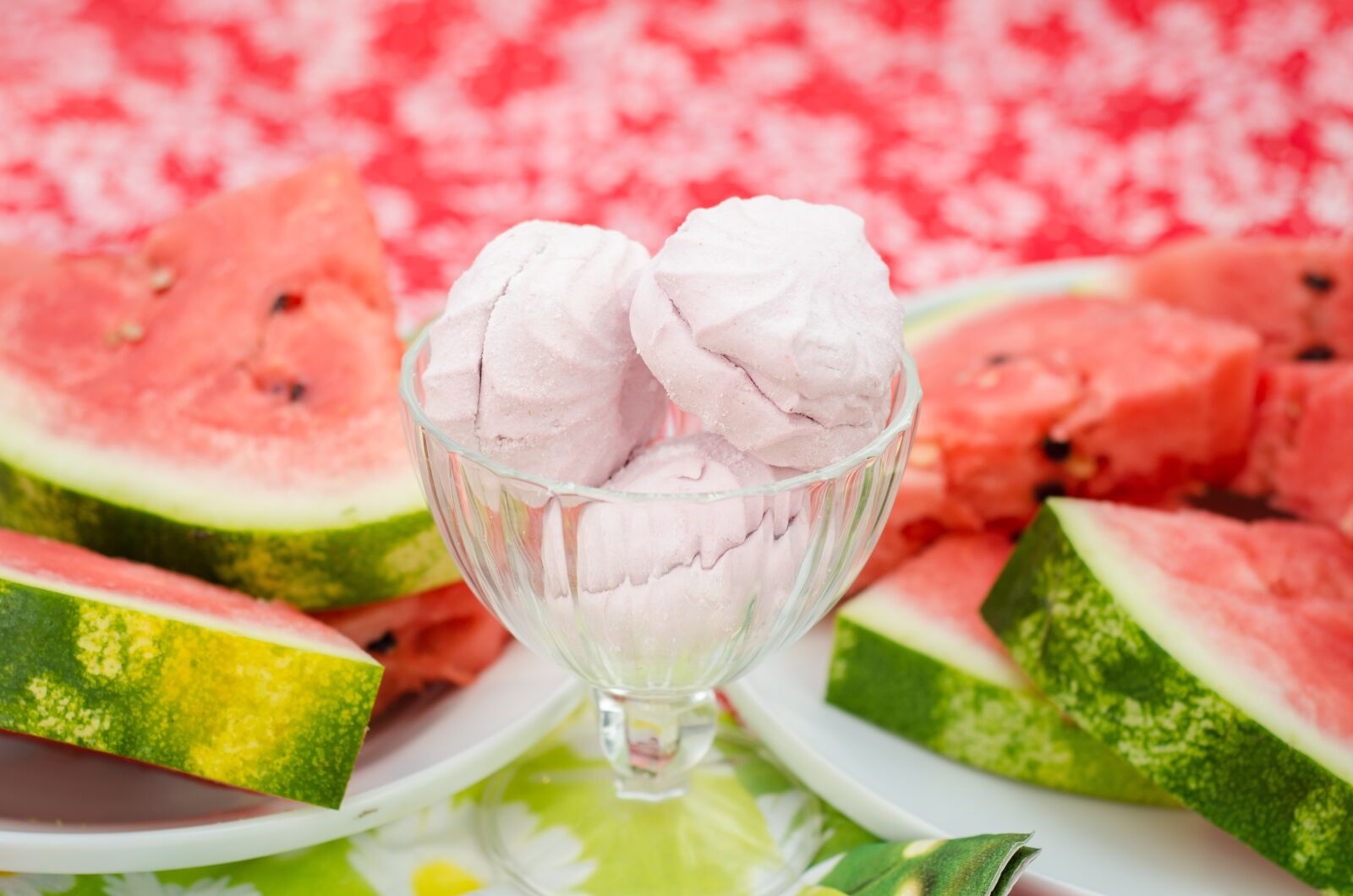 Nikon D7000 sample photo. Watermelon, marshmallow, pink photography