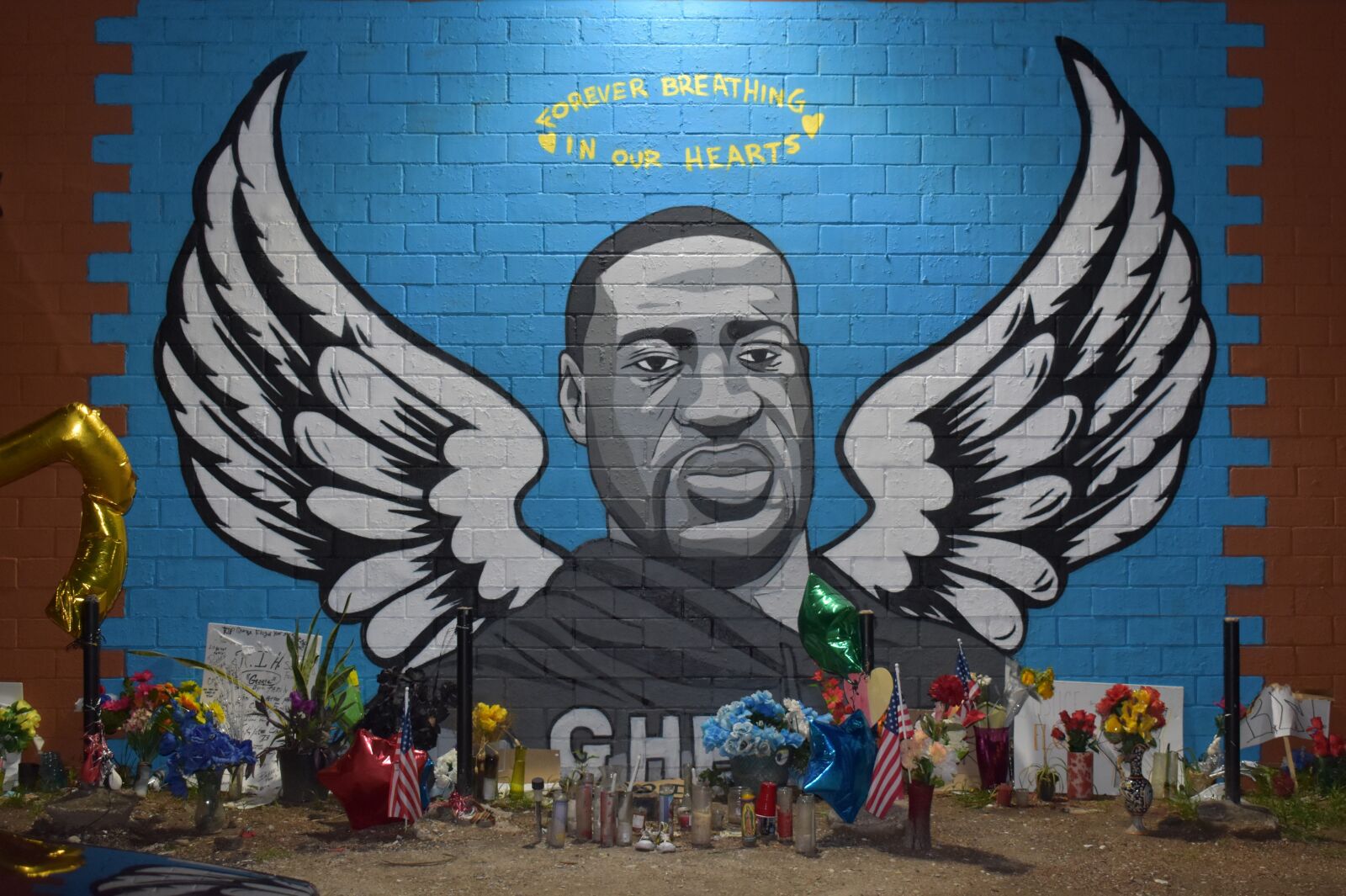 Nikon D3500 sample photo. George floyd, mural, houston photography