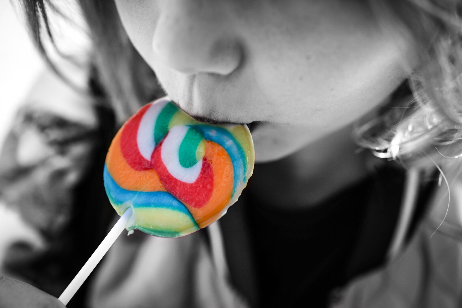 Nikon D610 sample photo. Girl, lollipop, black and photography