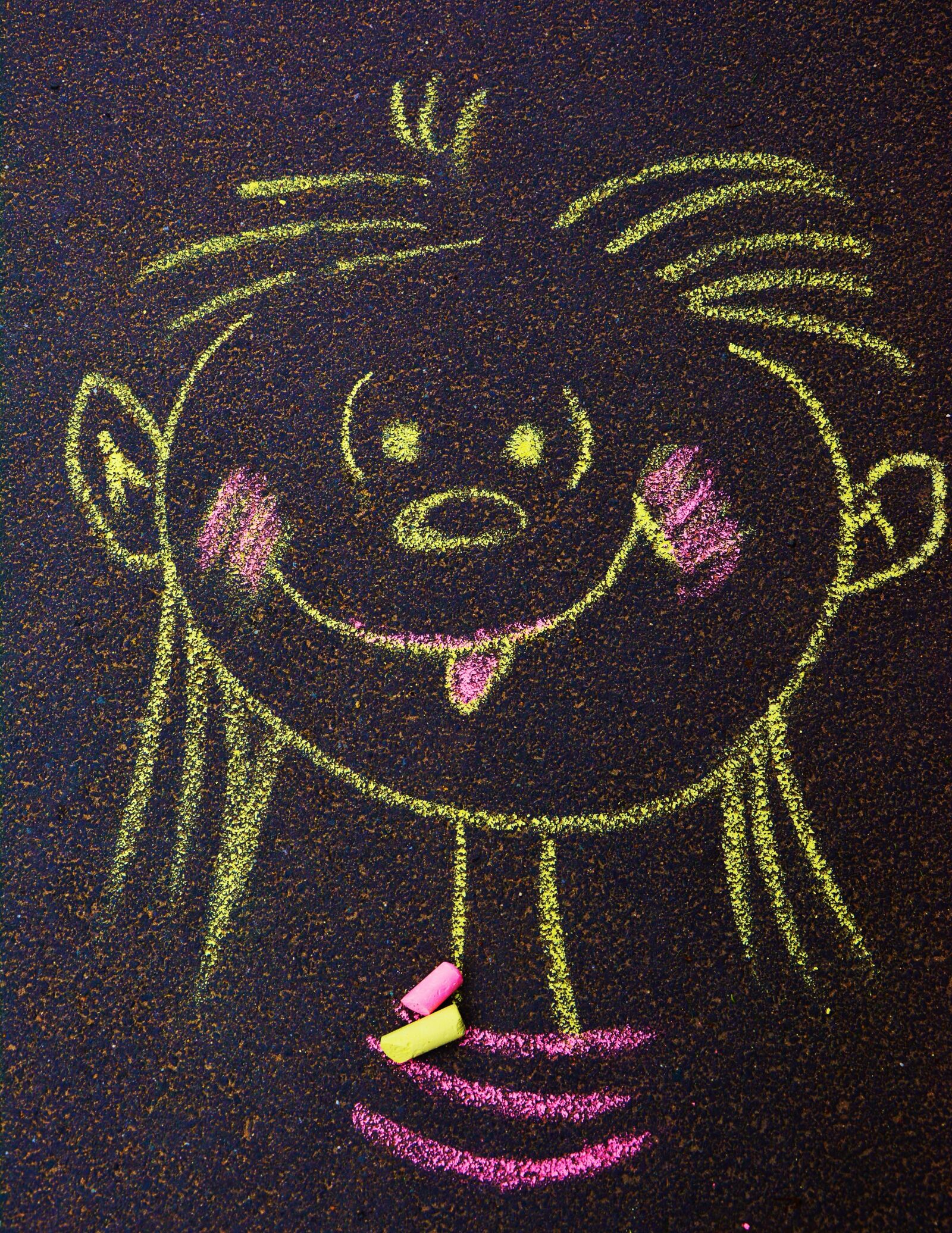 Nikon D5200 sample photo. Face, chalk, street chalk photography