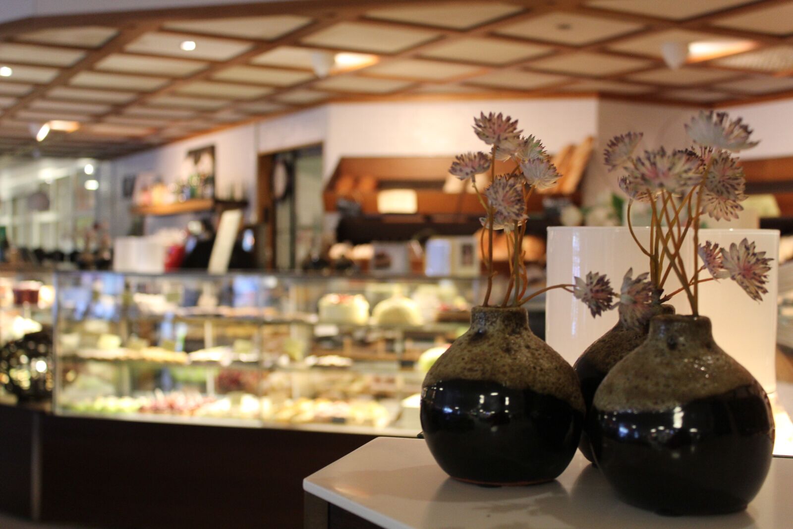 Canon EOS 60D sample photo. Cafe, vase, flowers photography