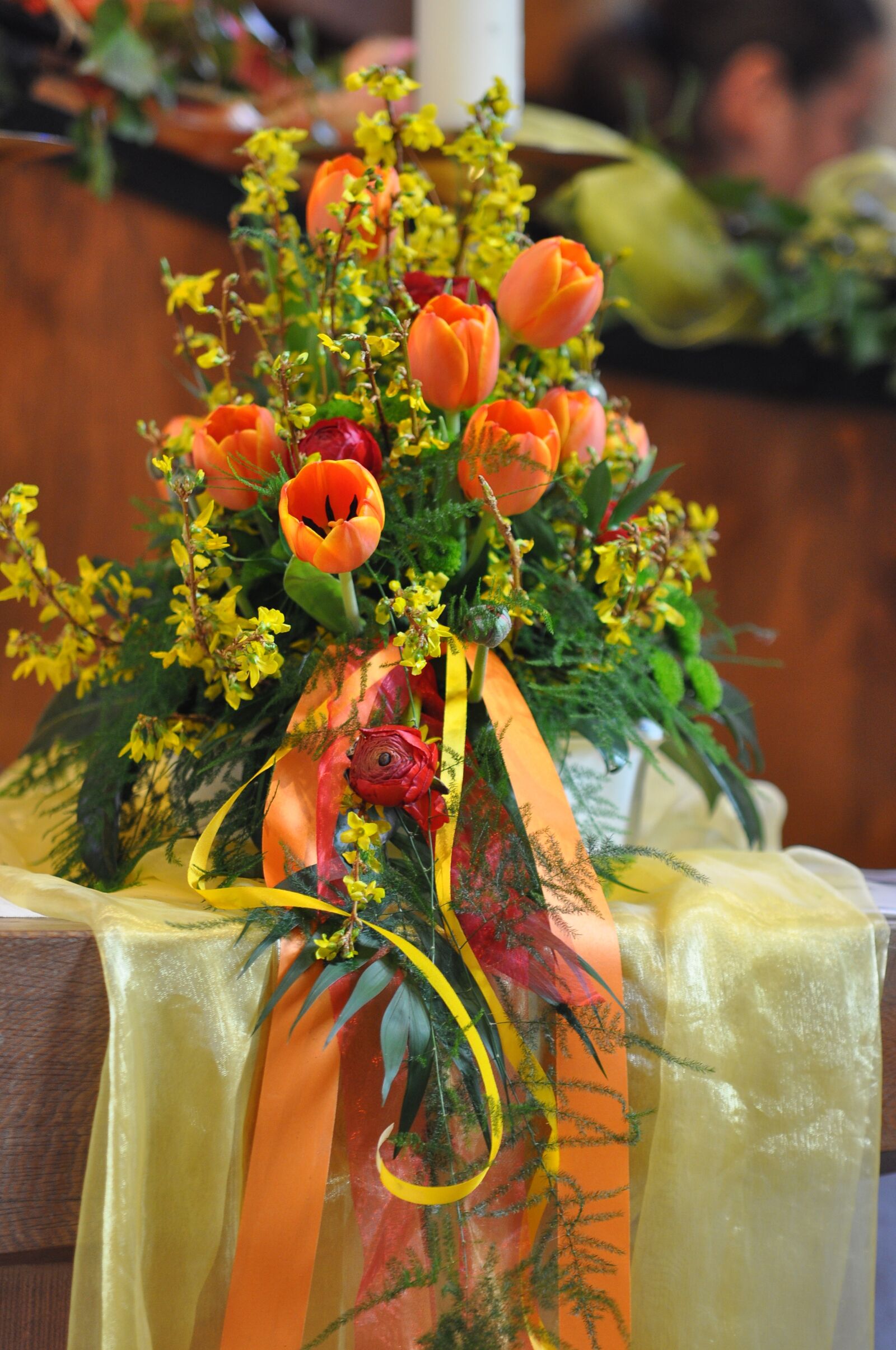 Nikon D90 sample photo. Flowers, floral arrangement, church photography