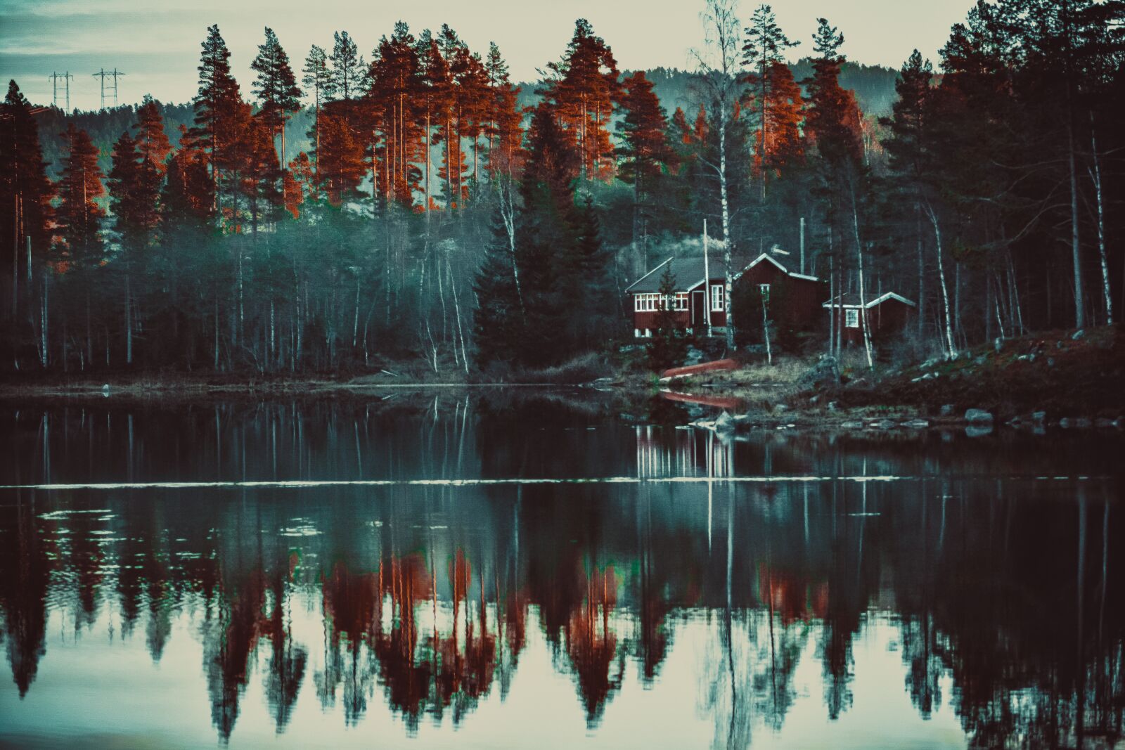Nikon D5200 sample photo. Lake, autumn, cottage photography