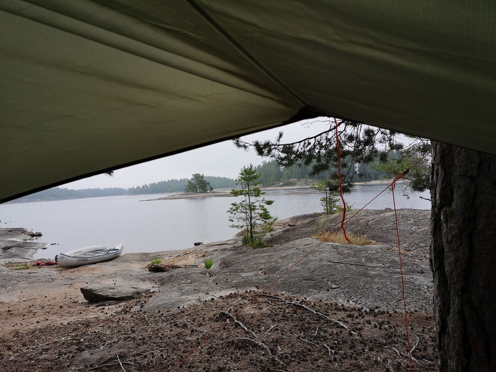 HUAWEI CLT-L29 sample photo. Tarp, canoe, lake photography