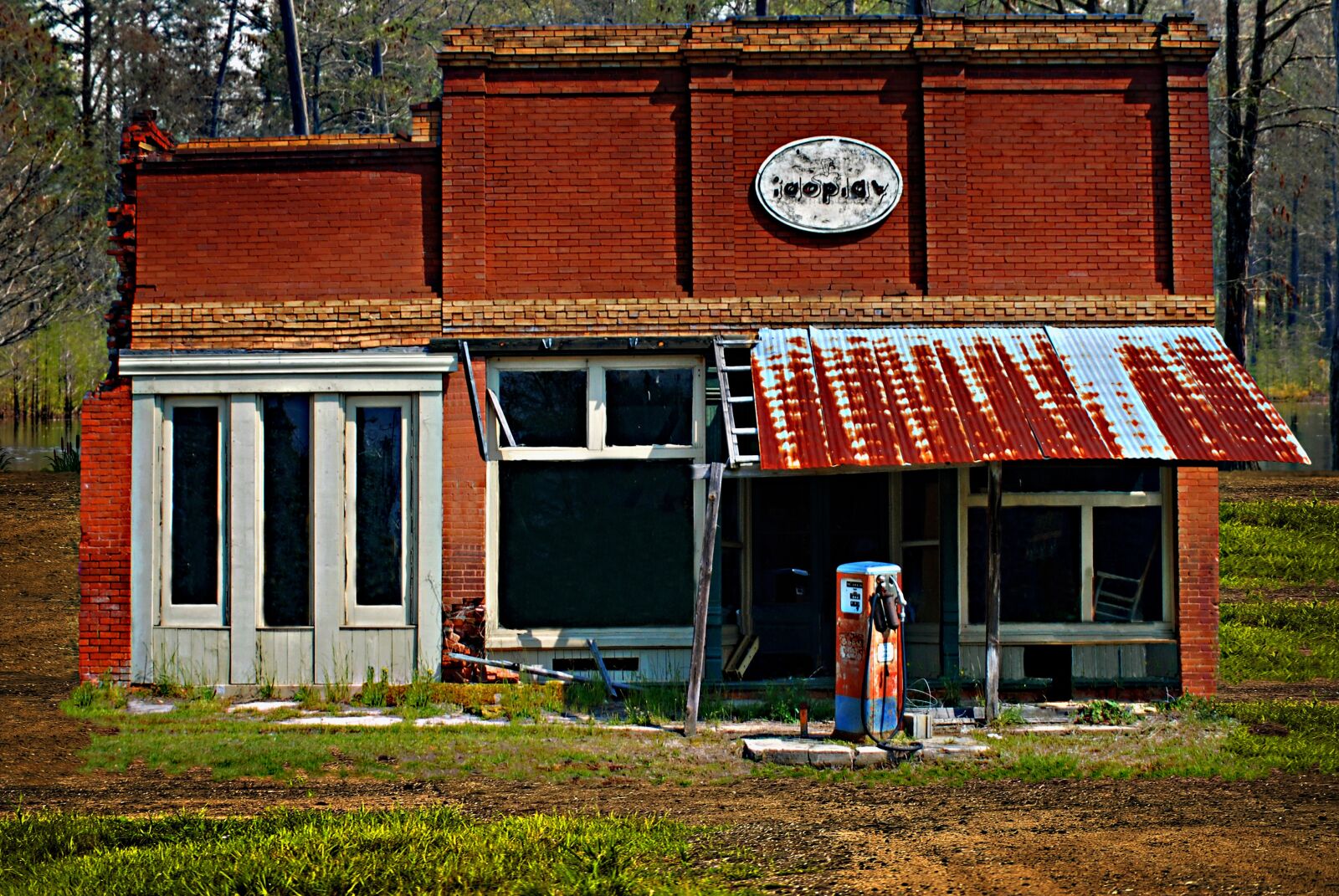 Nikon D80 sample photo. Vintage, gas station, old photography