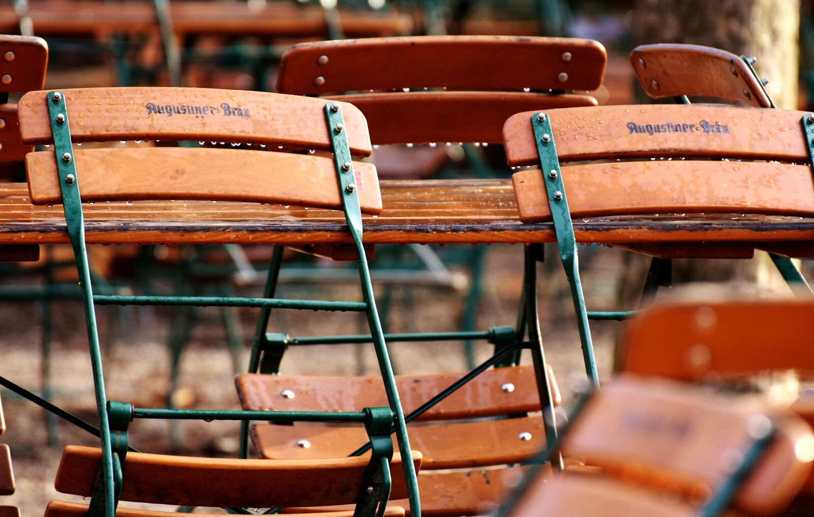 Nikon D7200 sample photo. Beer garden, empty, rain photography