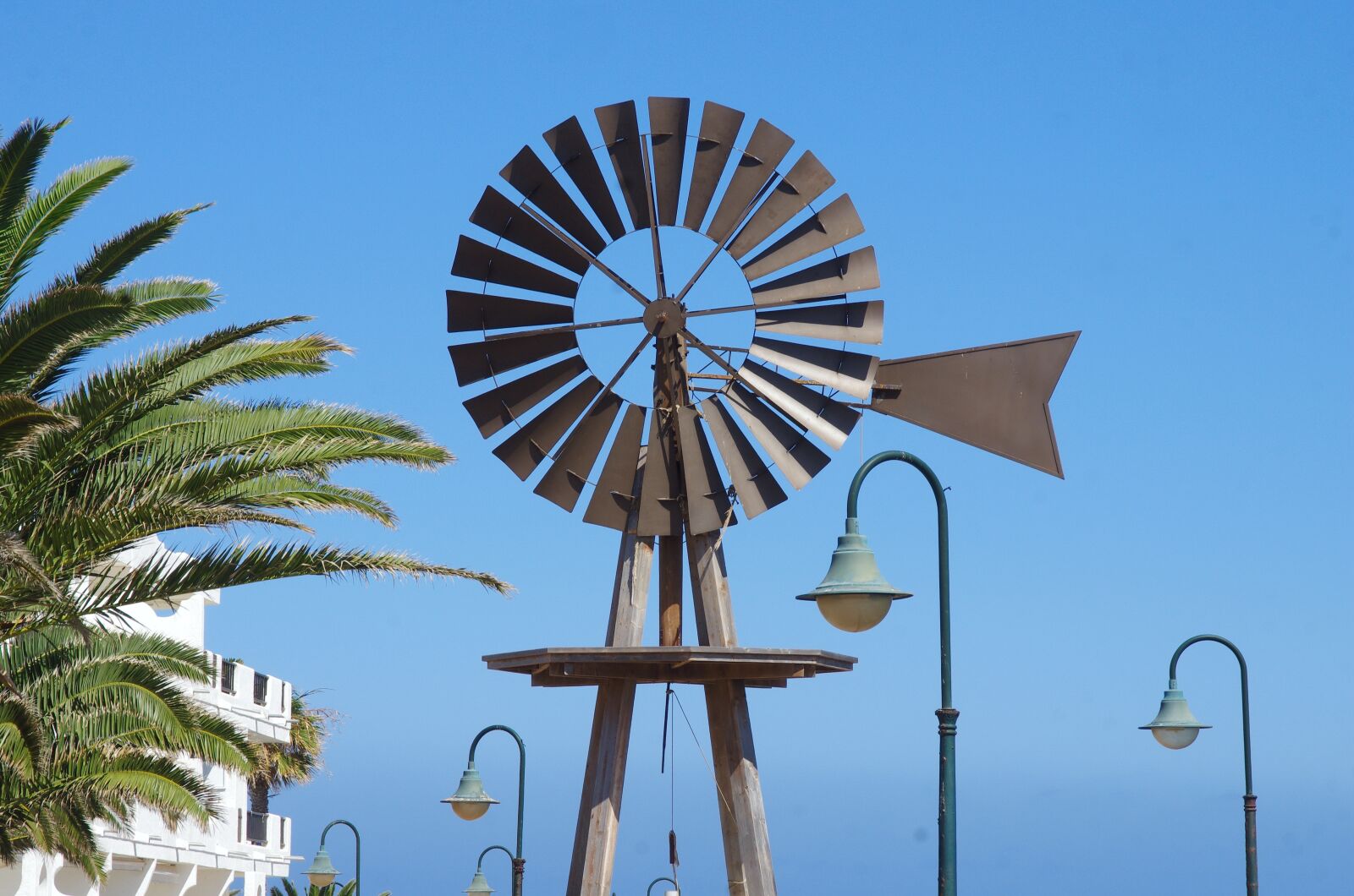 Pentax K-5 sample photo. Canary, lanzarote, wind turbine photography