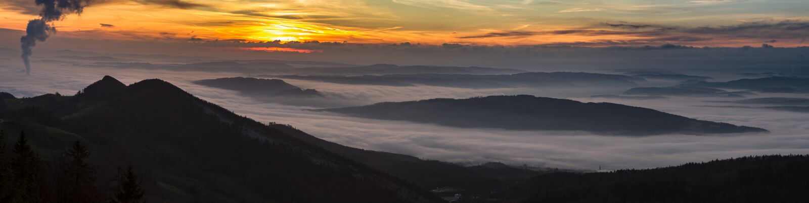 Canon EOS 7D sample photo. Sunrise, fog, the swiss photography