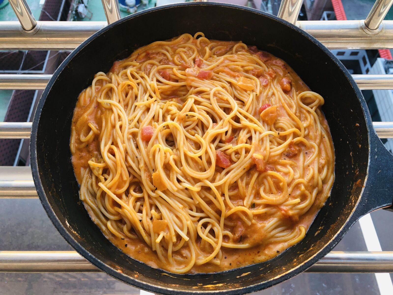 iPhone X back dual camera 4mm f/1.8 sample photo. Pasta, side dishes, spaghetti photography