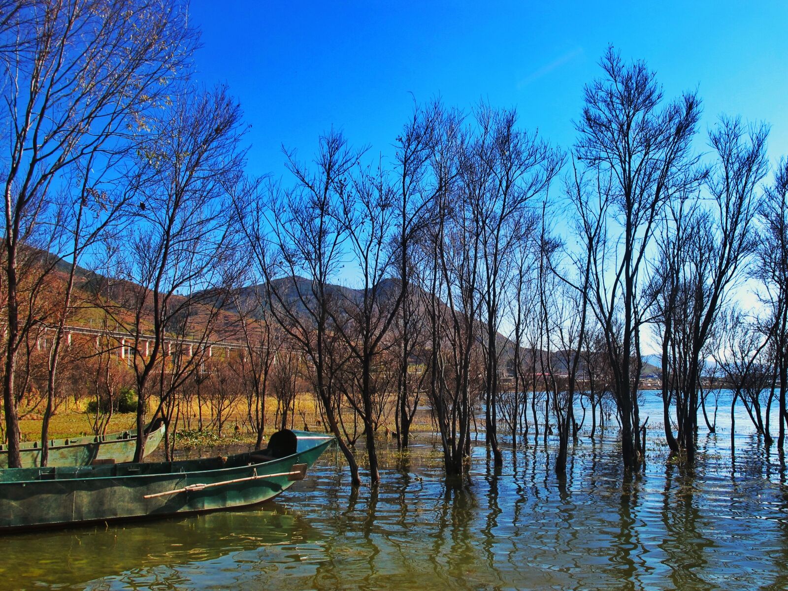 Canon PowerShot G11 sample photo. Erhai lake, fishing boats photography