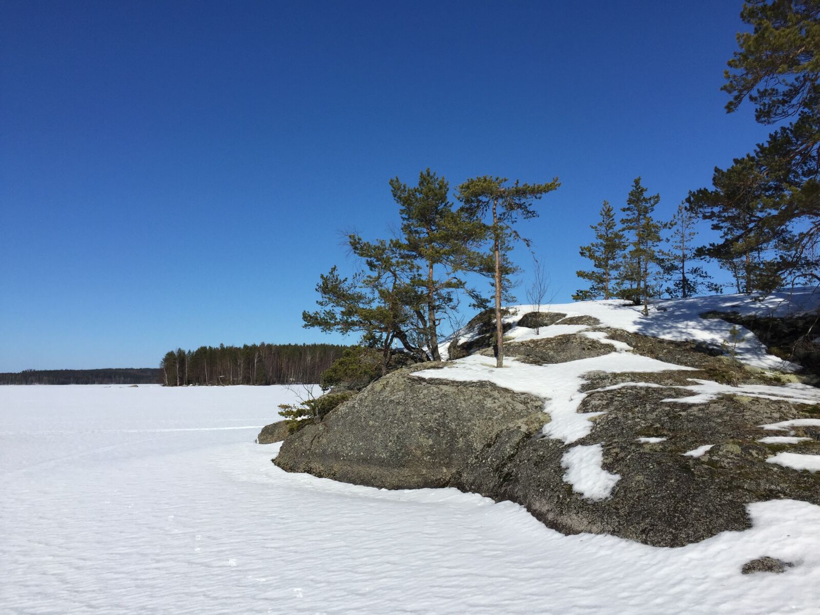 Apple iPhone 6 sample photo. Frozen lake, blue sky photography