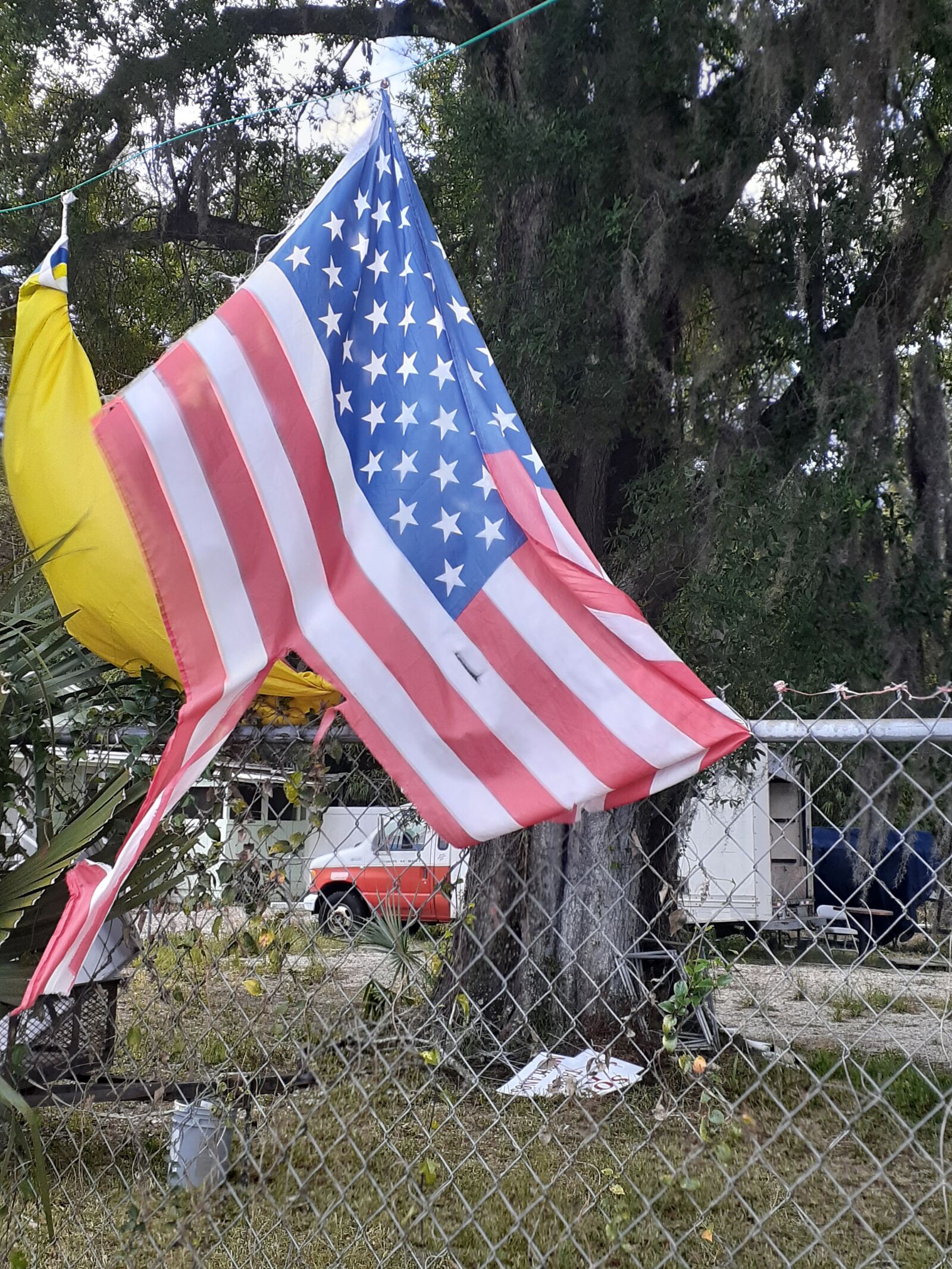 Samsung Galaxy A20 sample photo. Flag, usa, sadness photography
