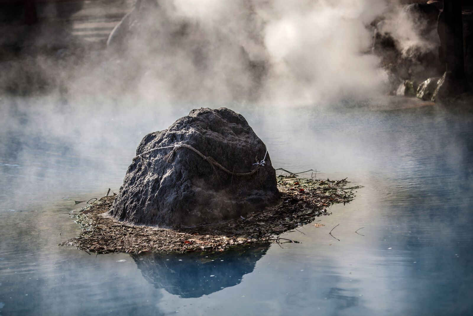 Canon EF 70-200mm F2.8L IS USM sample photo. Hot spring, rock, water photography