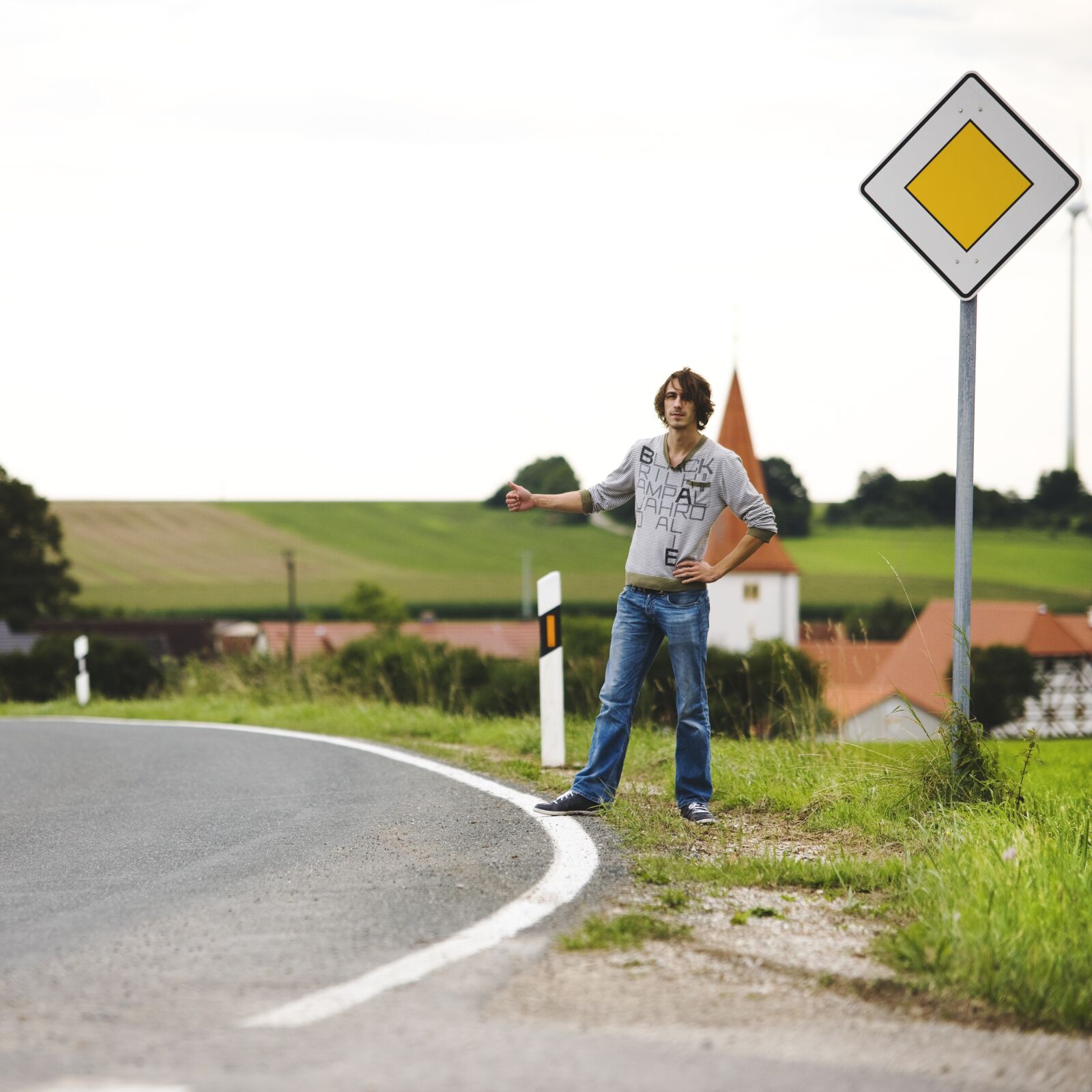 Canon EOS-1Ds Mark III sample photo. Hitchhiker, auto stop, young photography
