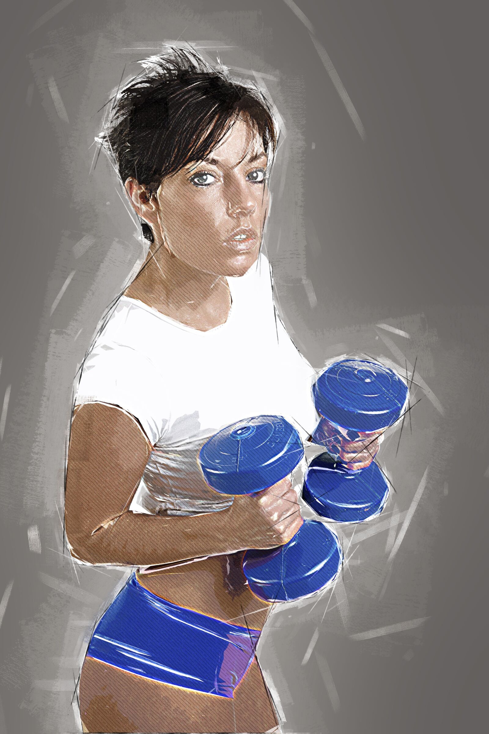 Canon EOS 5D sample photo. Fitness, dumb bells, muscle photography