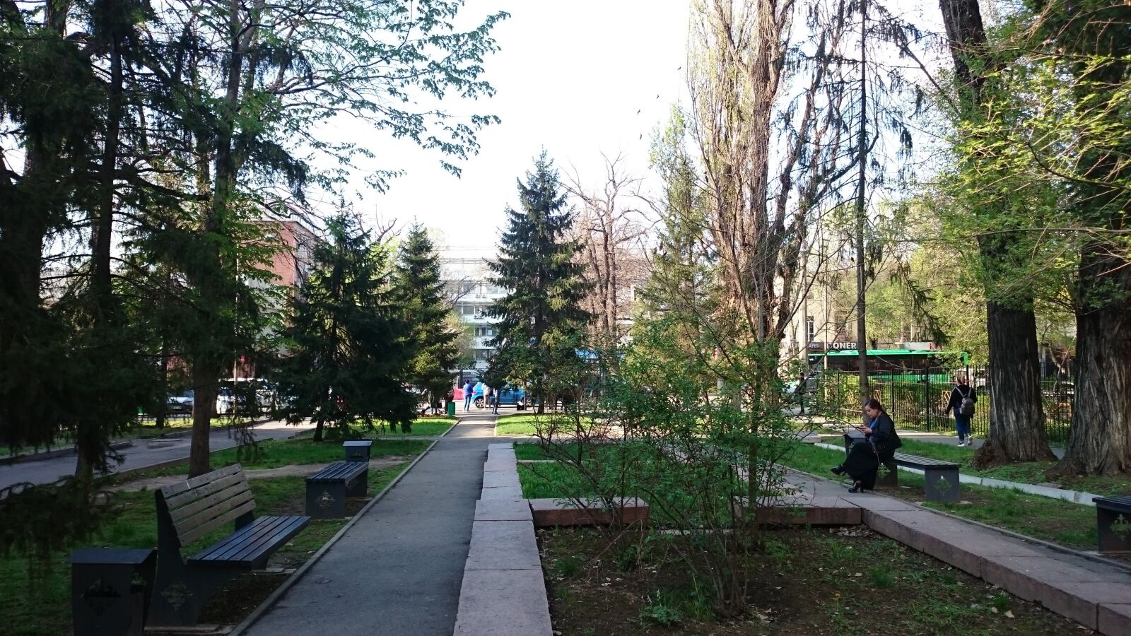 Sony Xperia Z1 Compact sample photo. Square, benches, people photography