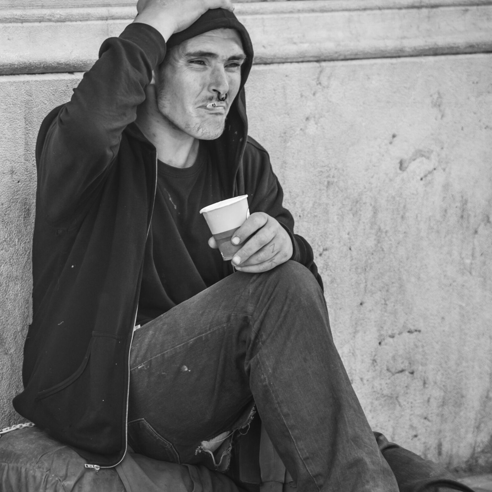 Nikon D750 sample photo. Homeless, barcelona, street photography