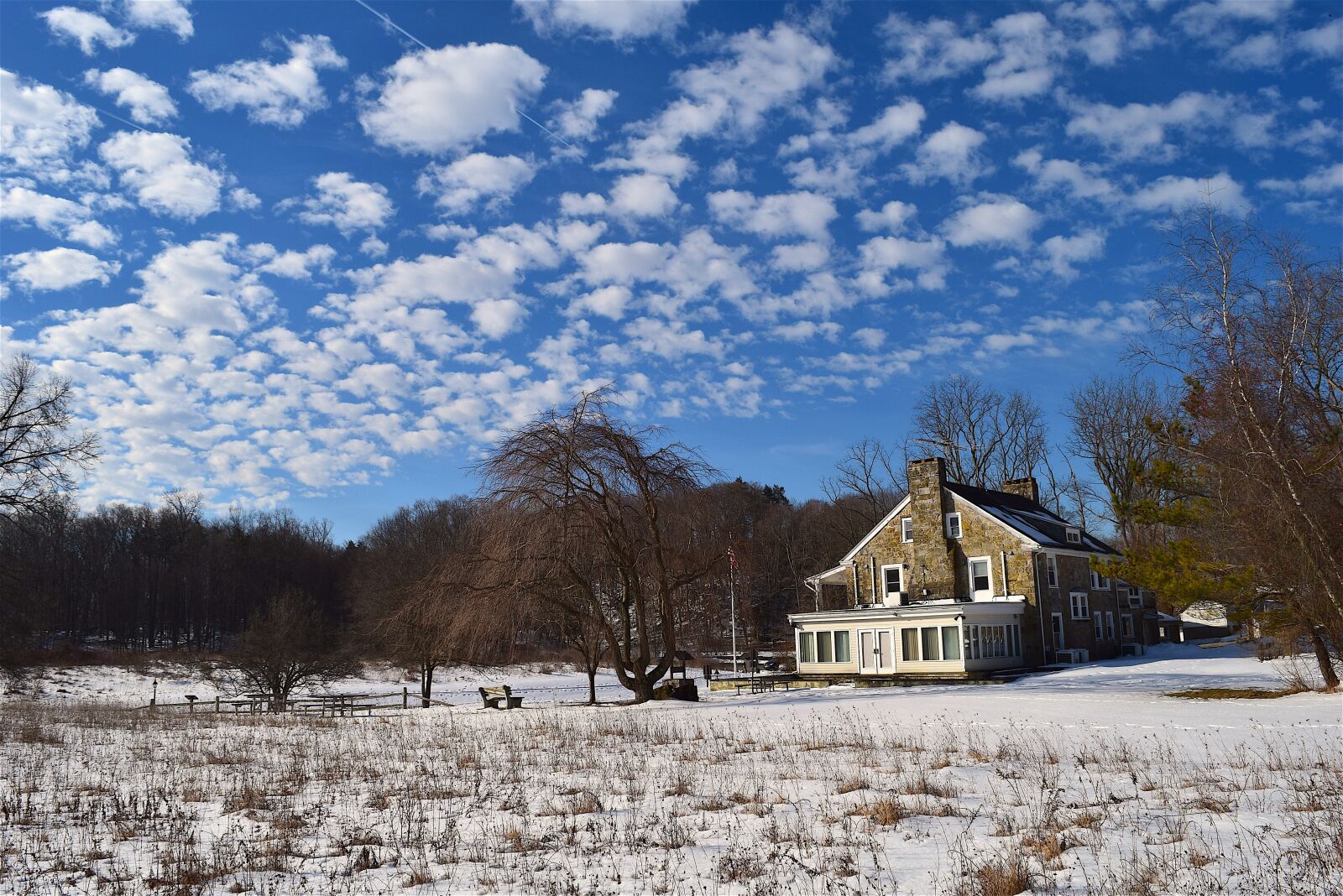 Nikon D3300 sample photo. Stone house, snow, winter photography