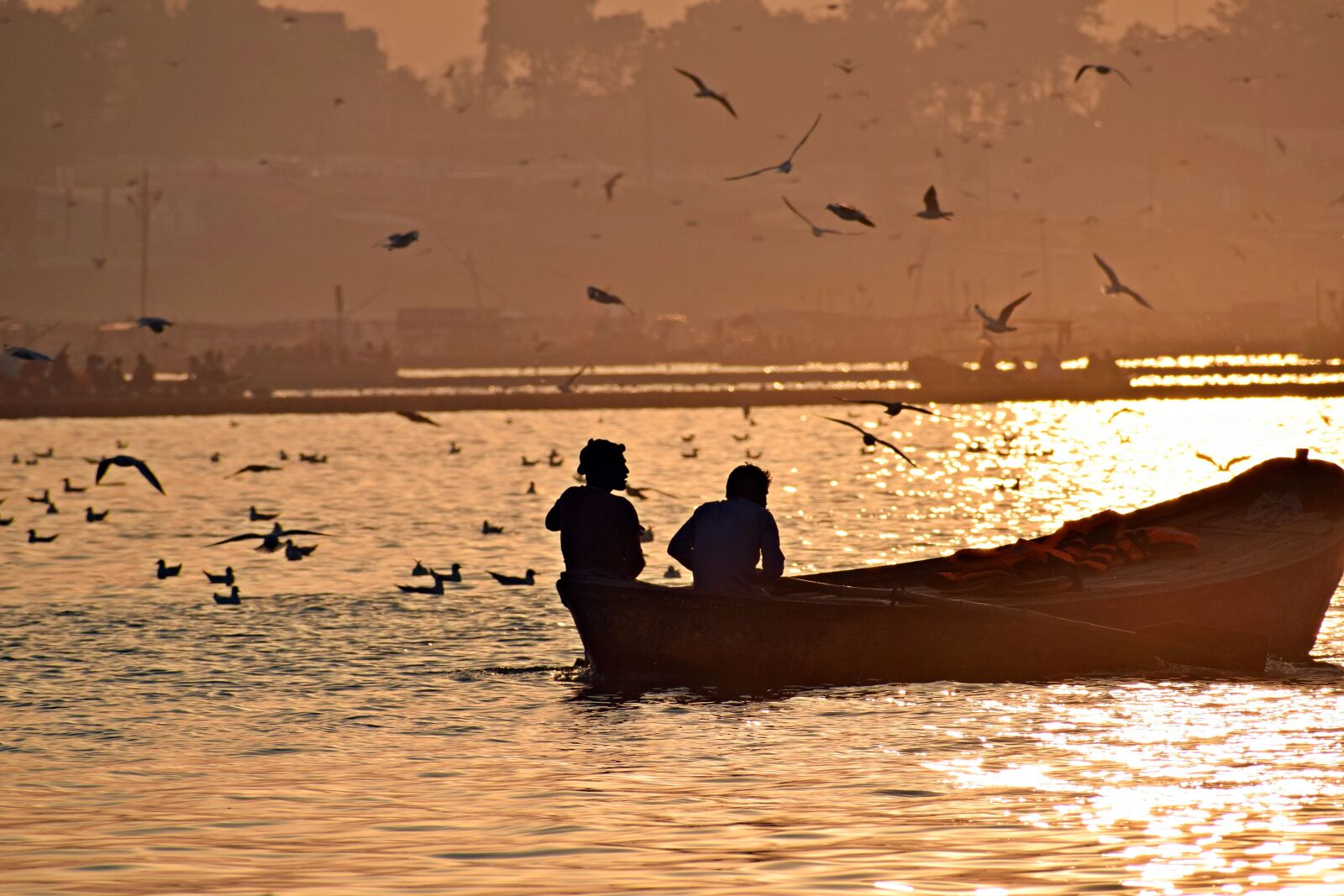 Nikon D3300 sample photo. Sunset, water, boat photography