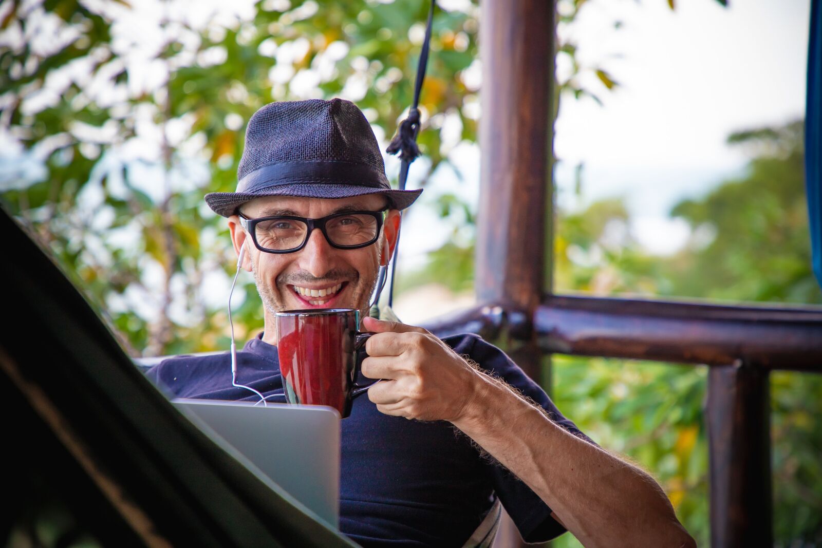 Canon EF 24-105mm F4L IS II USM sample photo. Drink coffee, hammock, relax photography