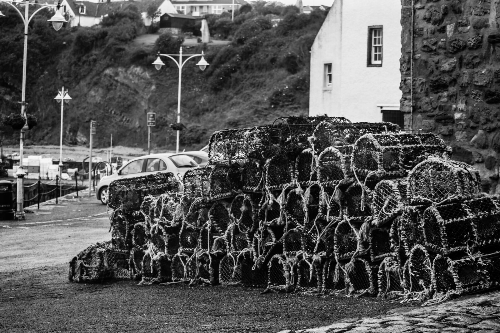 Canon EF 55-200mm F4.5-5.6 II USM sample photo. Crab cages, scotland, sea photography