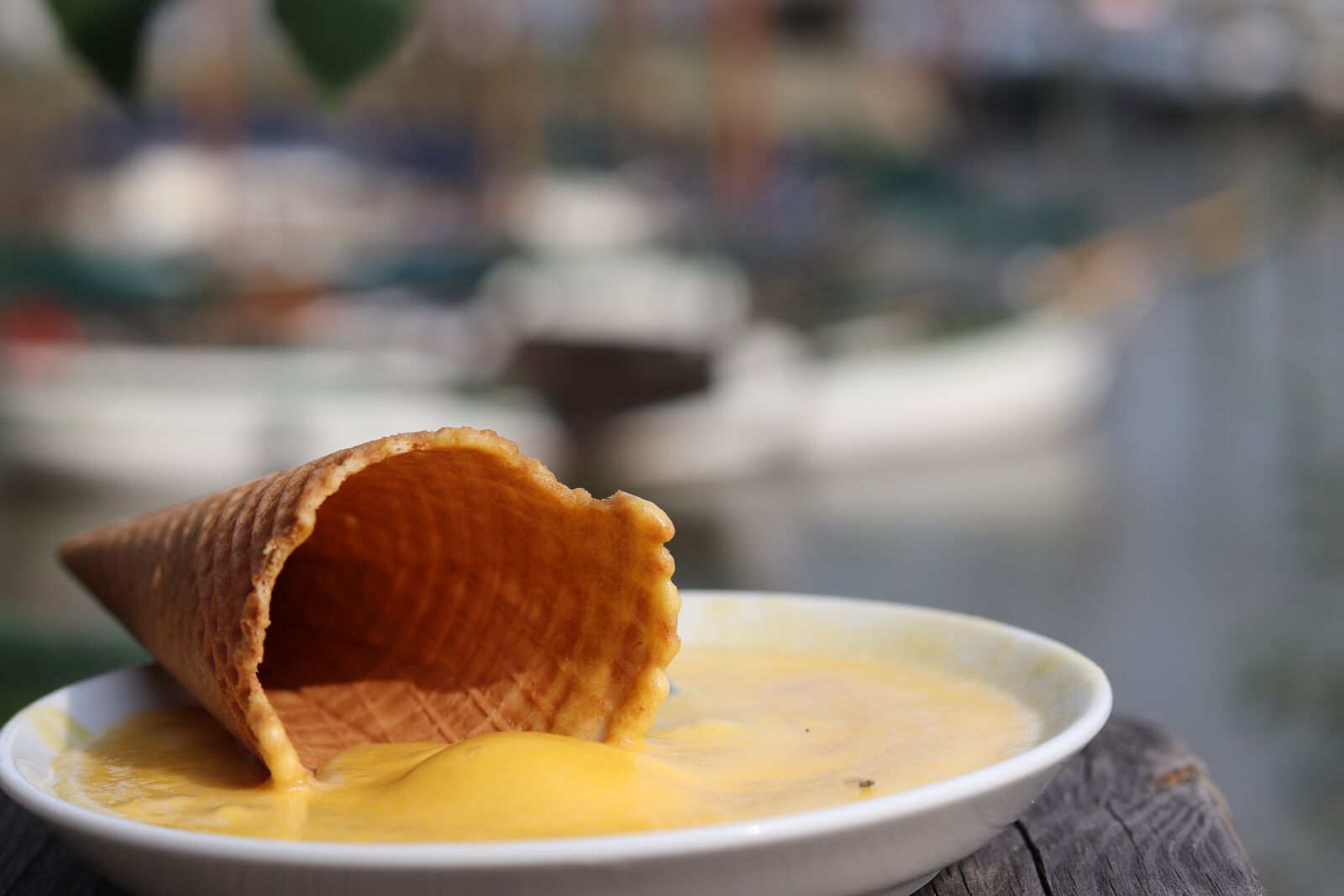 Canon EOS 200D (EOS Rebel SL2 / EOS Kiss X9) + Canon EF 50mm F1.8 STM sample photo. Ice cream cone, ice photography