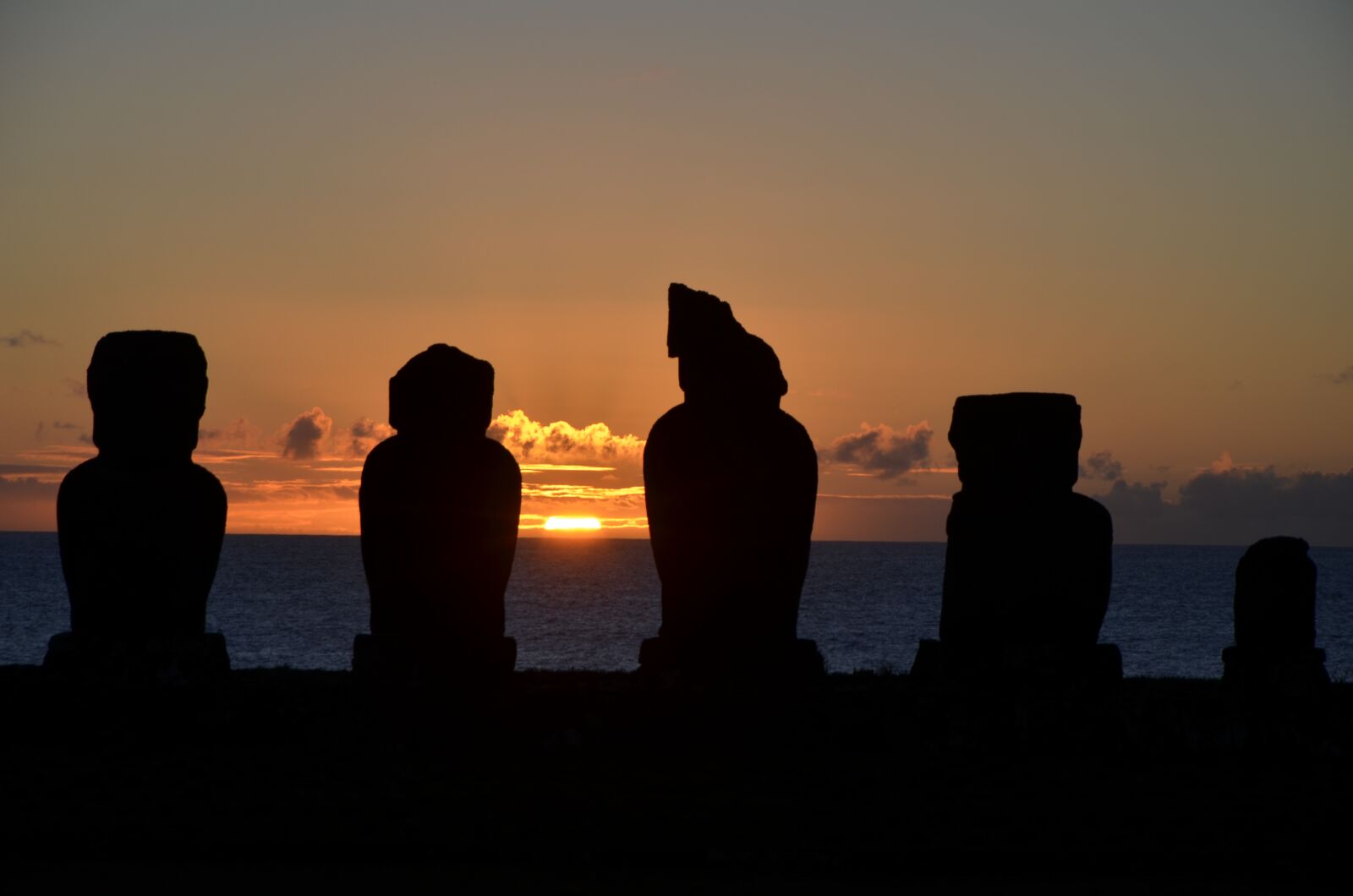 Nikon D7000 sample photo. Sunset, moai, easter island photography