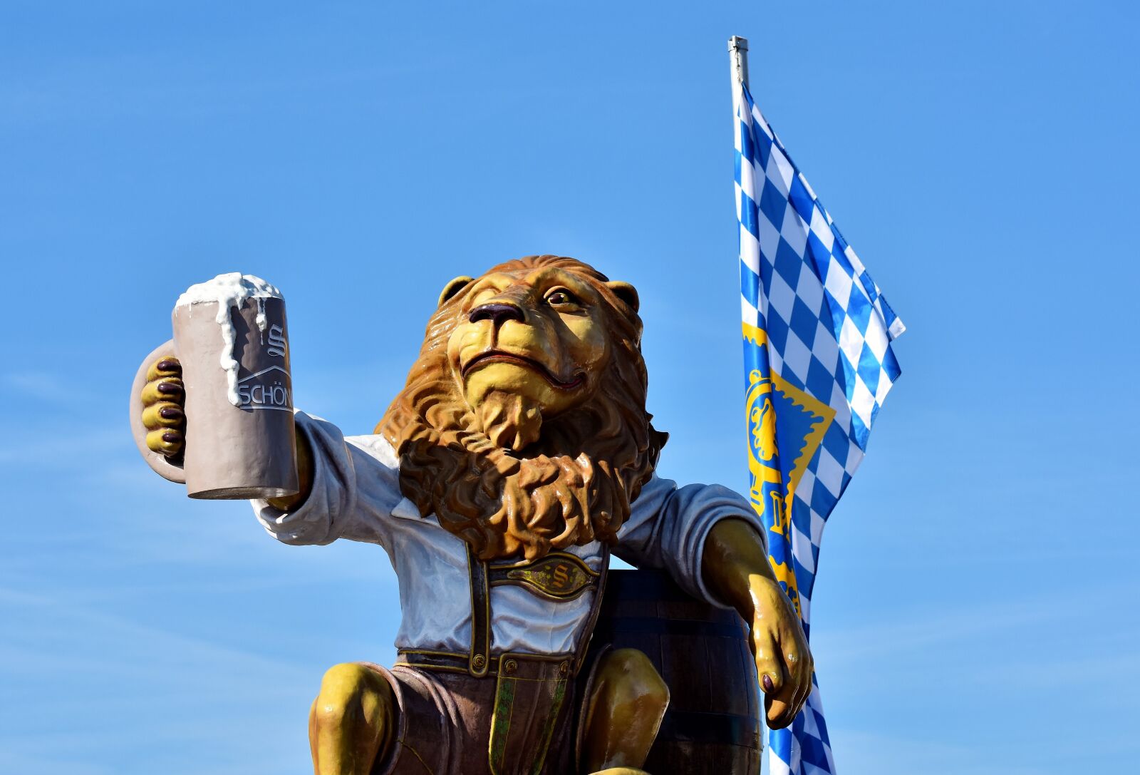 Nikon D7200 sample photo. Lion, figure, beer mug photography