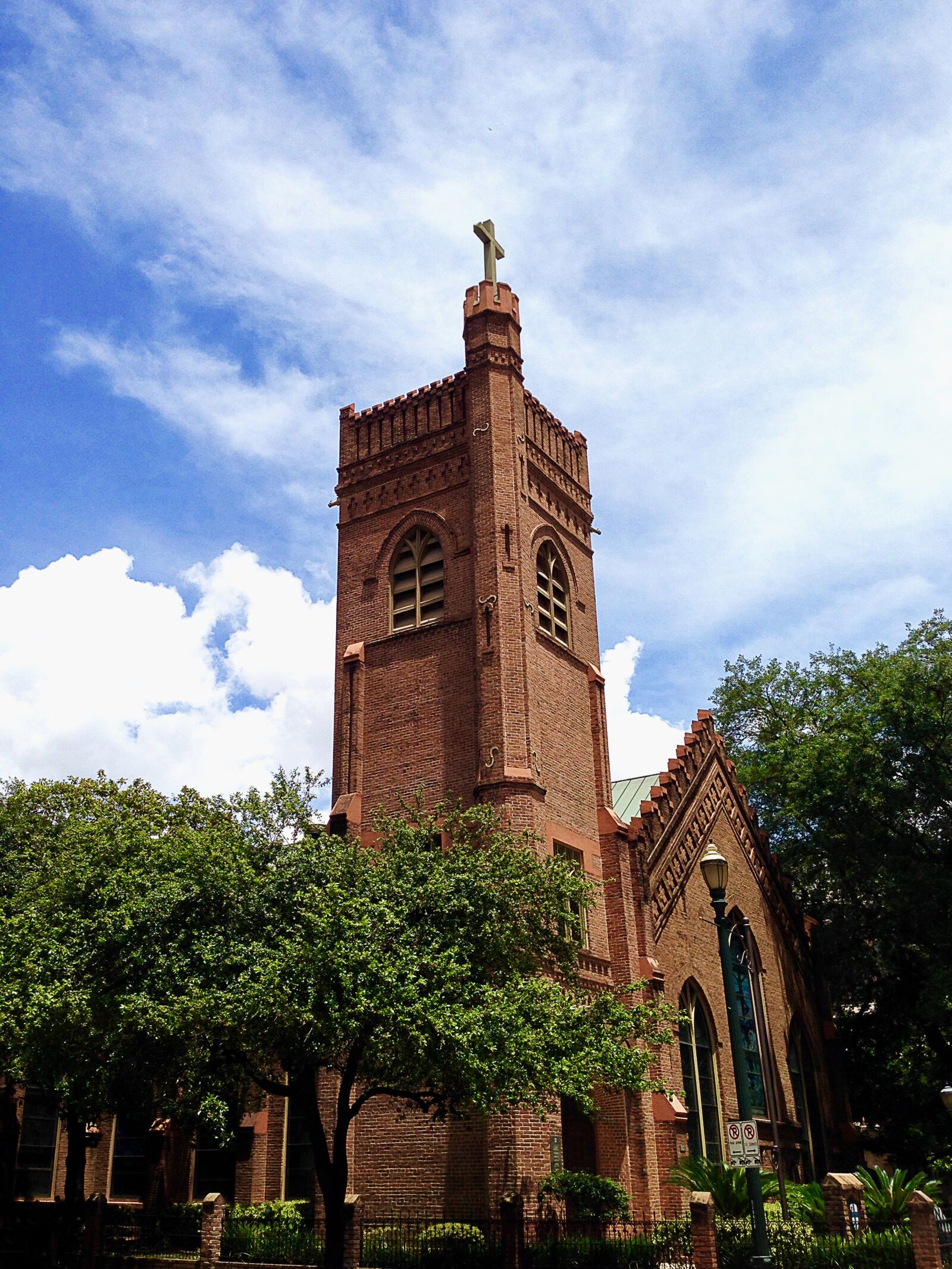 iPhone 5 back camera 4.12mm f/2.4 sample photo. Cross, tower, church photography