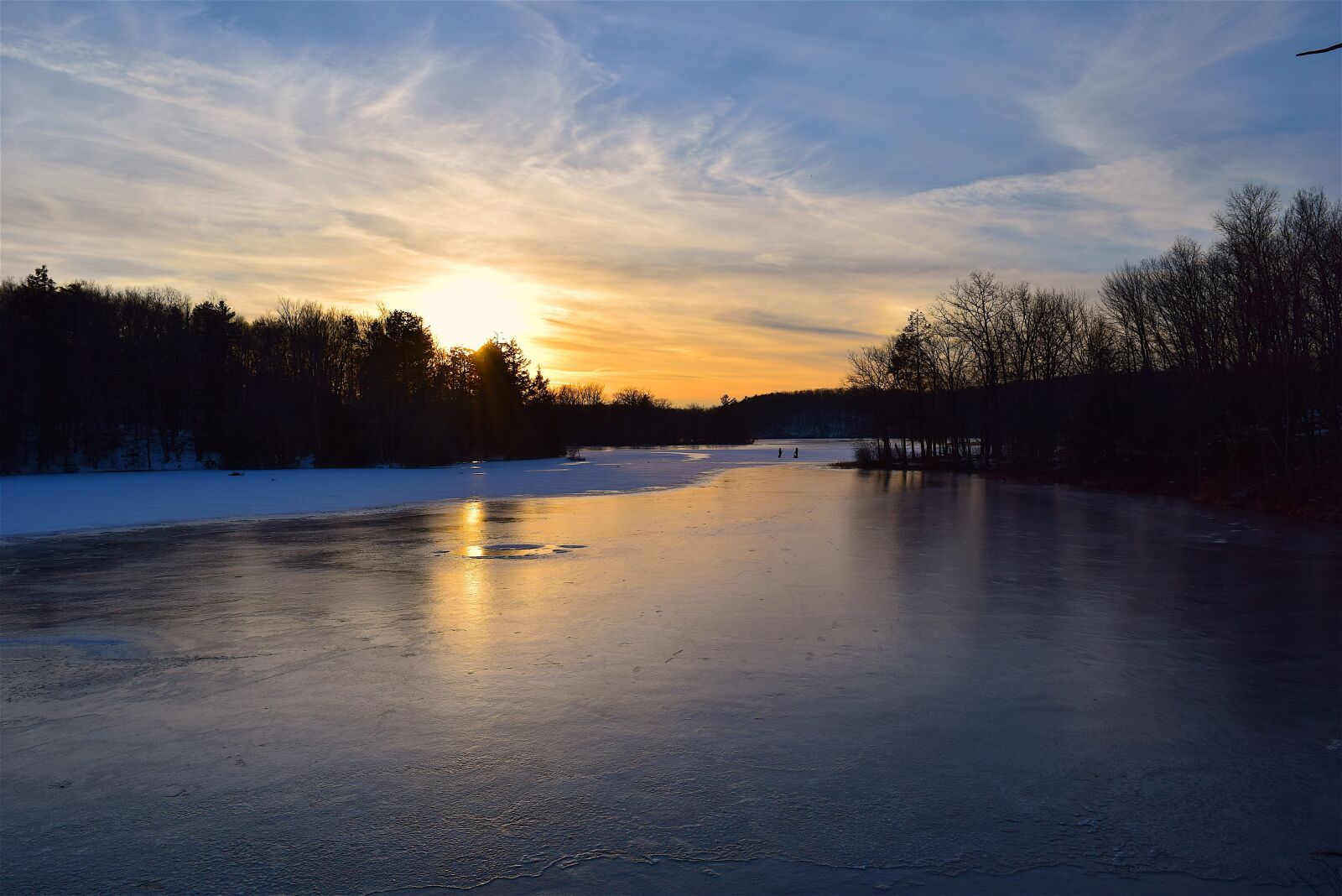 Nikon D3300 sample photo. Sunset, lake, winter photography