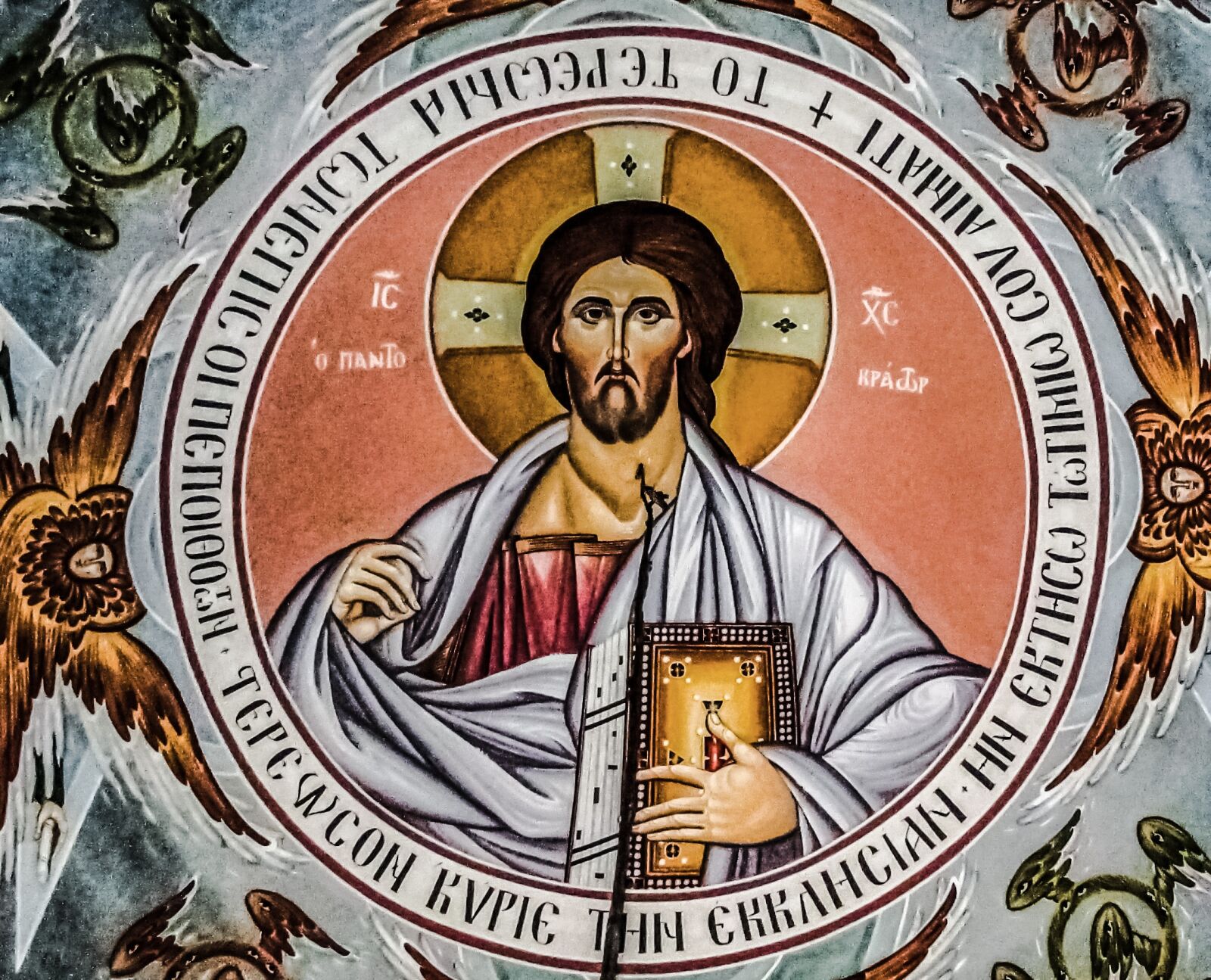 Canon PowerShot SX400 IS sample photo. Pantocrator, jesus christ, angels photography