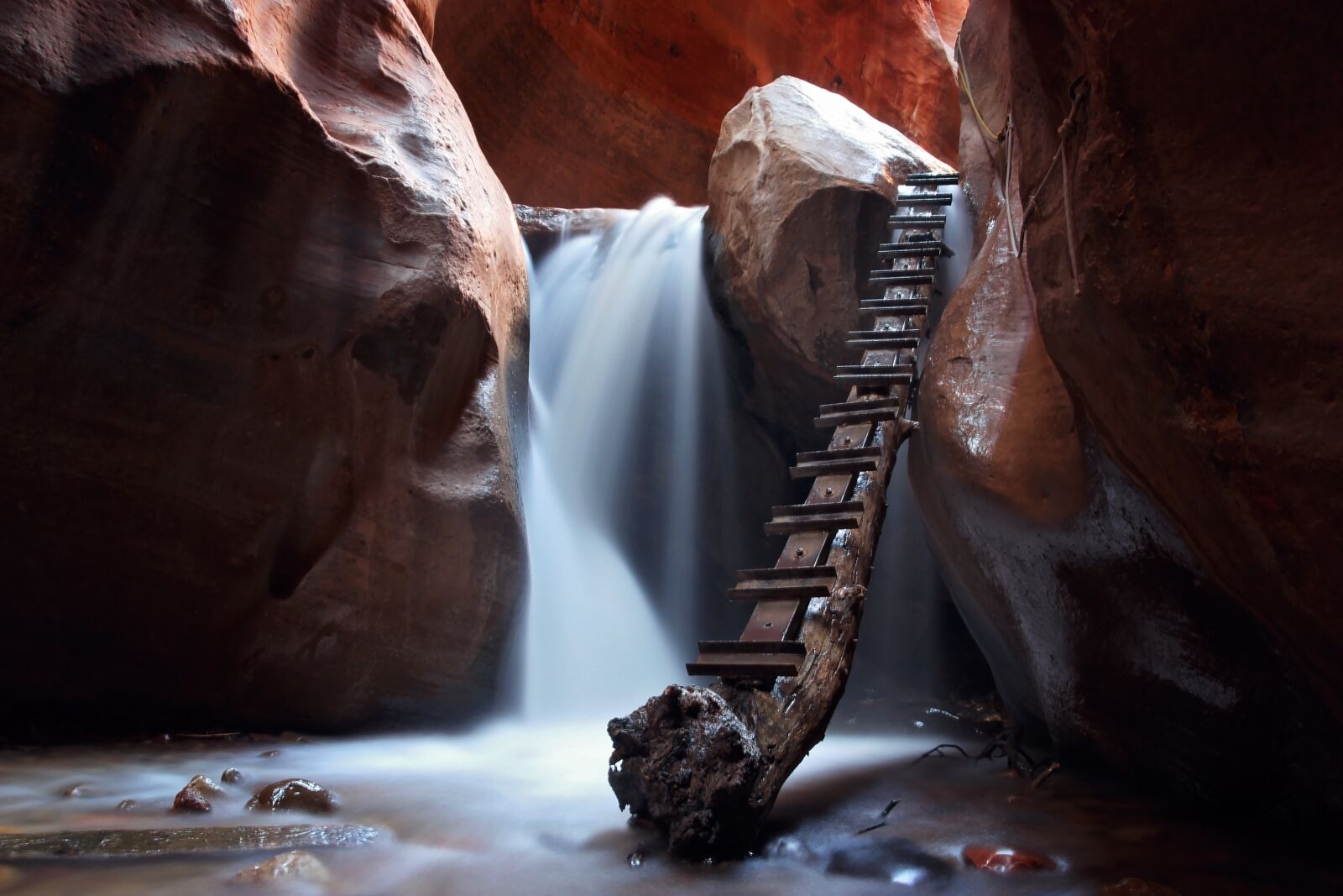 Canon EF-S 17-85mm F4-5.6 IS USM sample photo. Branch, cave, ladder photography