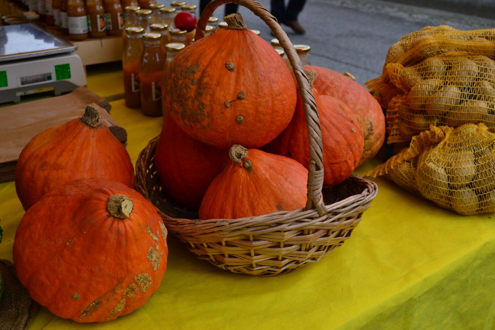 Nikon D3100 sample photo. Caprie, pumpkins, market photography